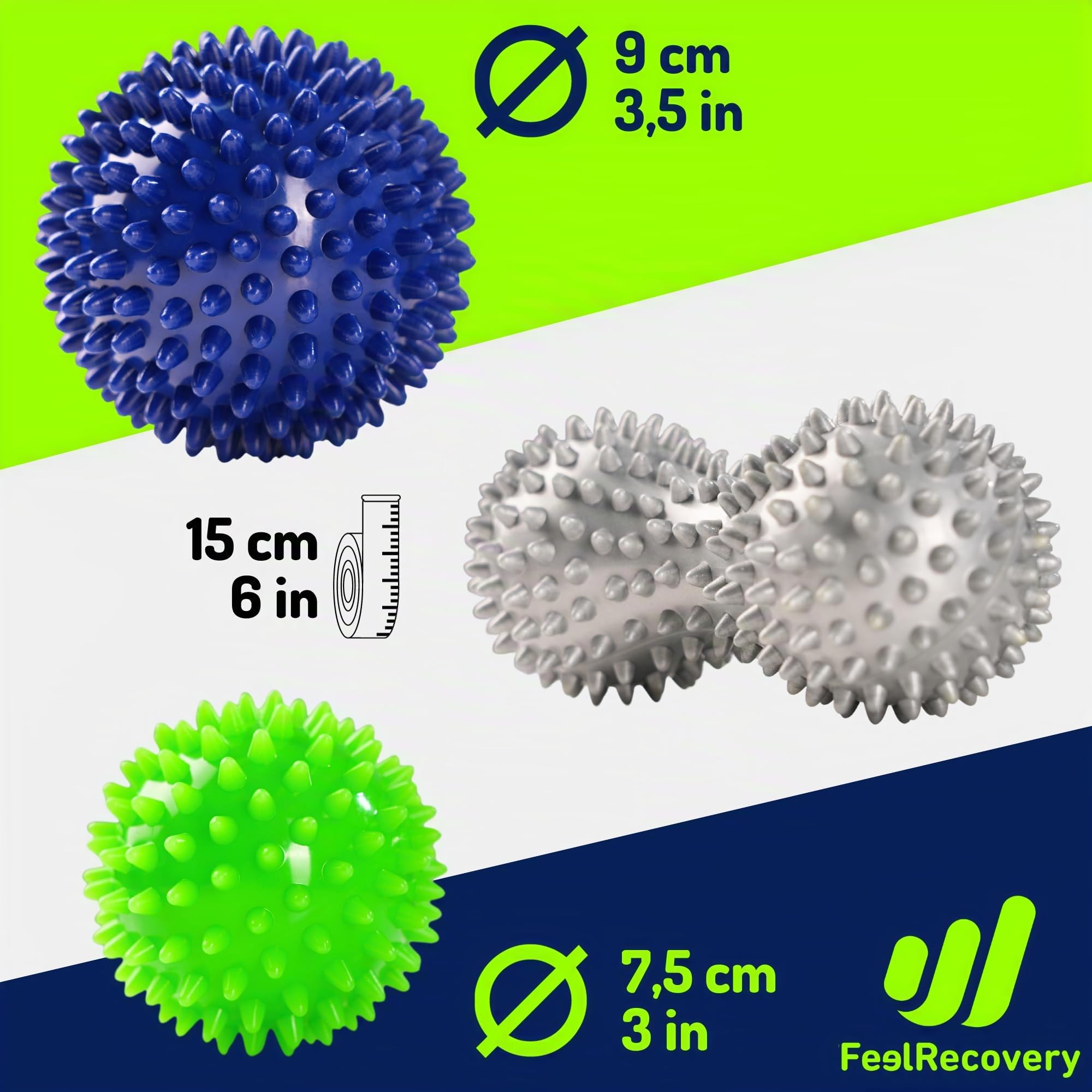Feel Recovery Set 3 palline massaggio riccio miofasciale