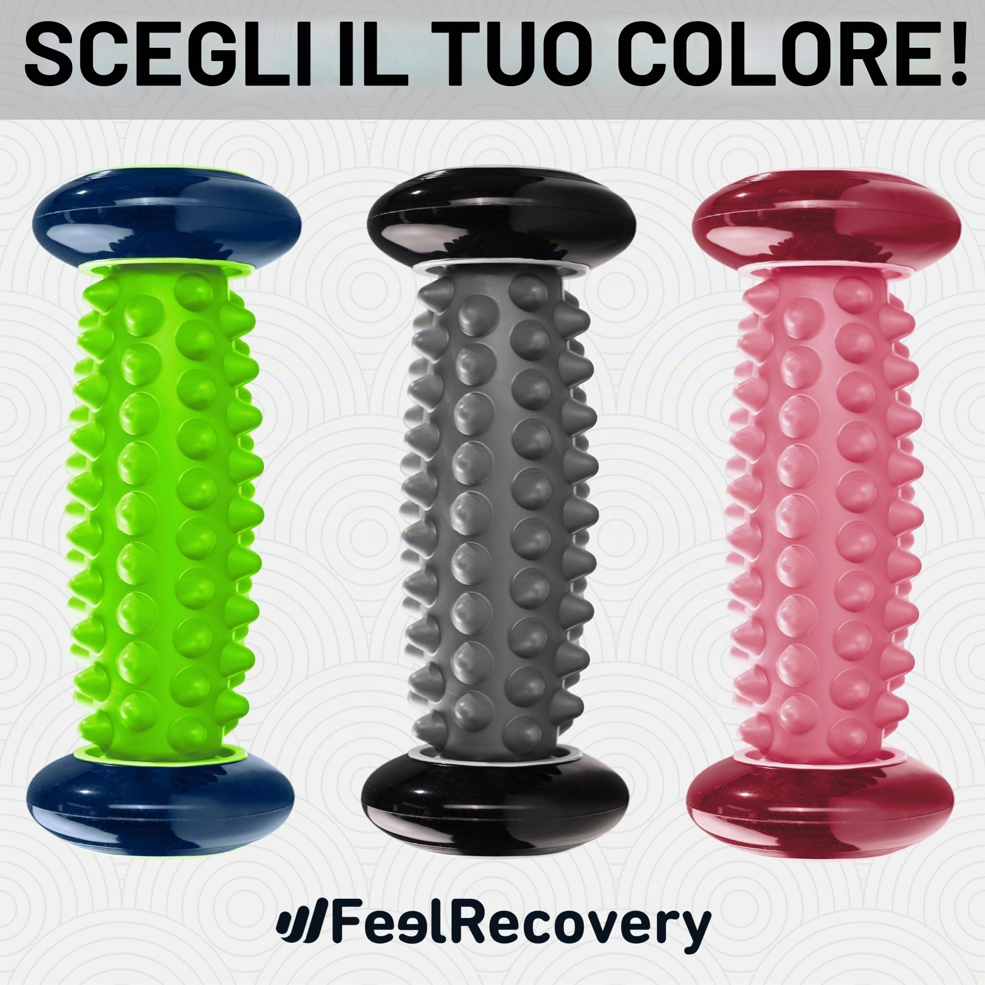 Feel Recovery Kit Rullo Piedi Palla Riccio Verde Fascite