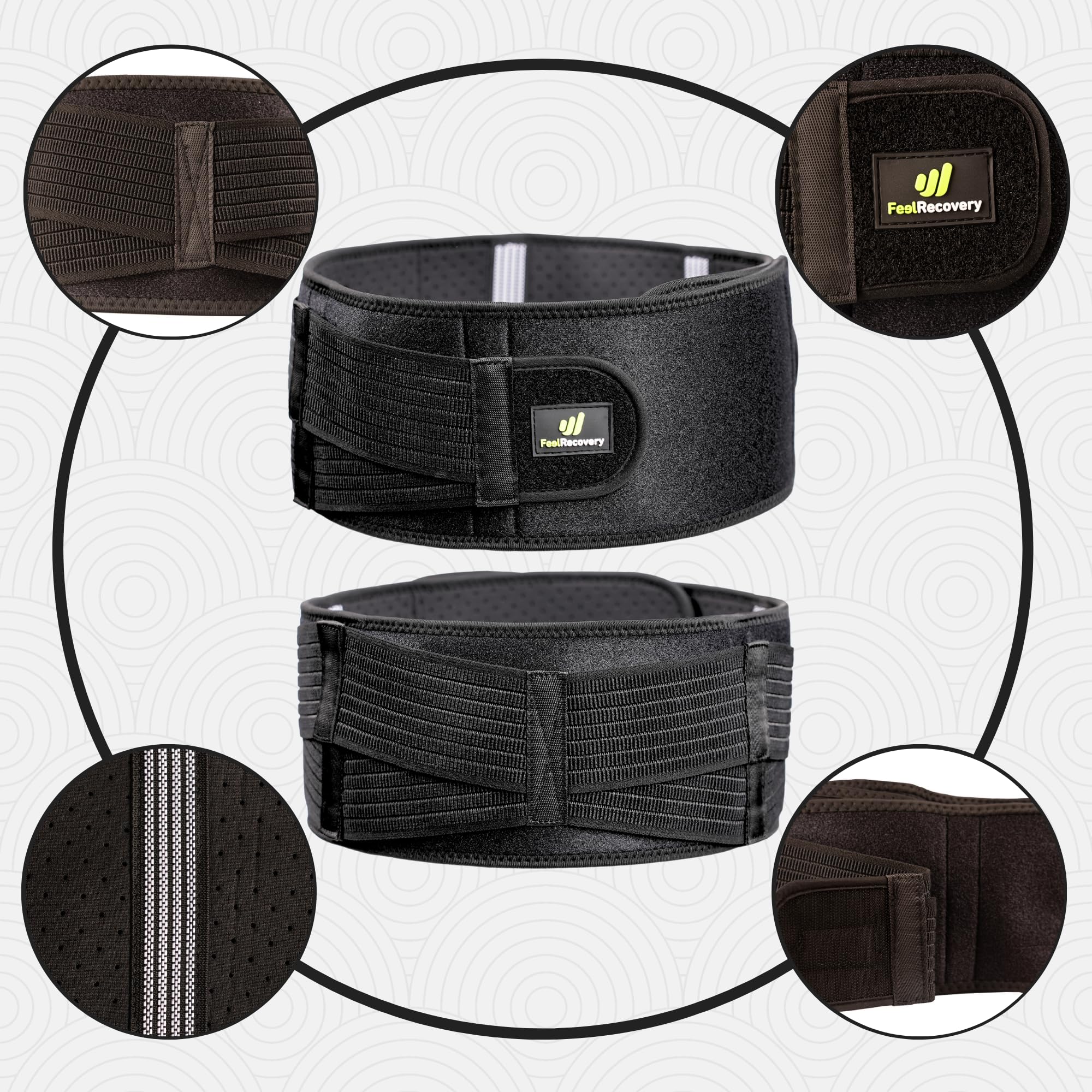 Feel Recovery Cintura Sacroiliaca Neoprene Nero Lombare S/M