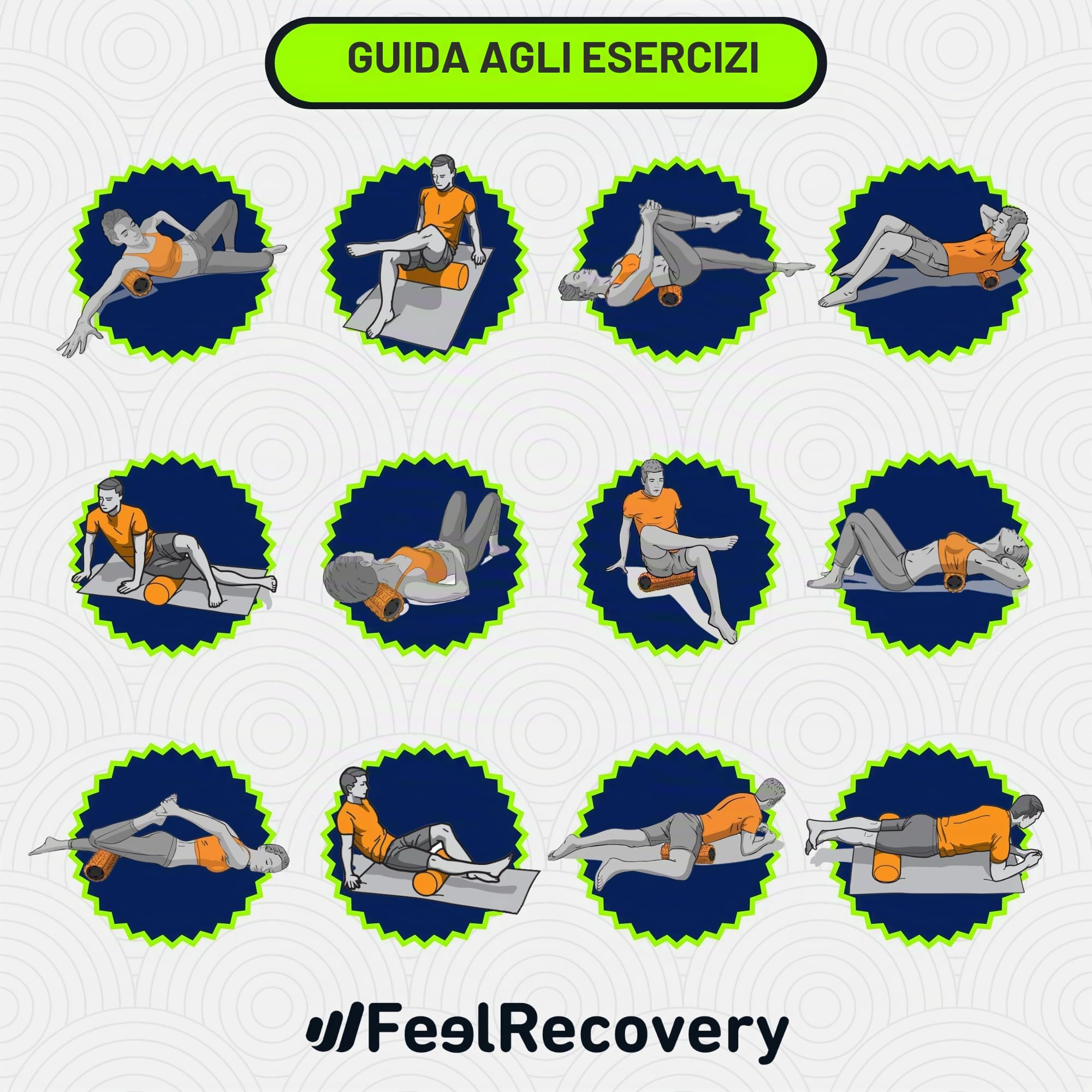 Feel Recovery foam roller 45x15 cm rullo massaggio EVA
