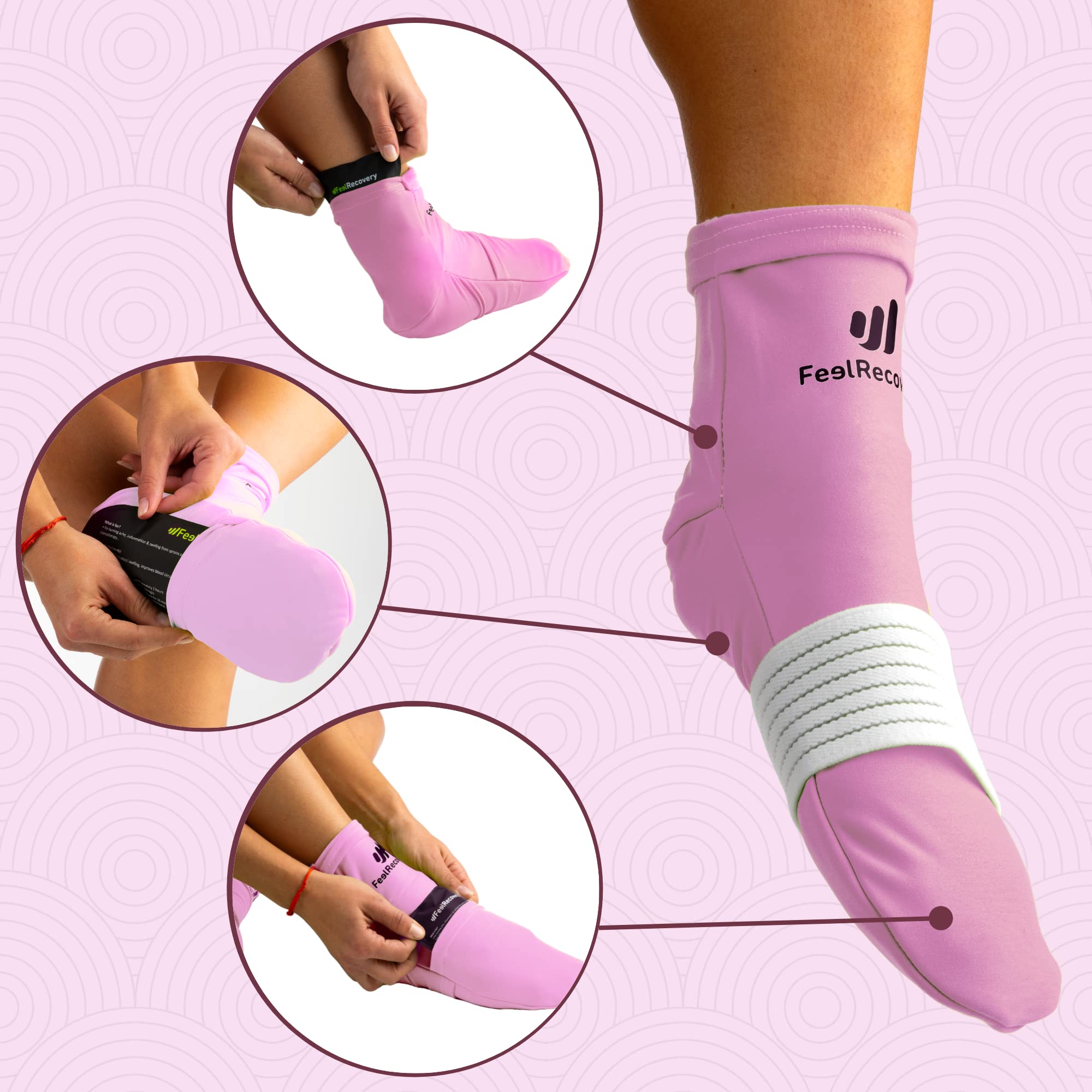 Feel Recovery Calzini Refrigeranti S/M Gel Piedi Rosa