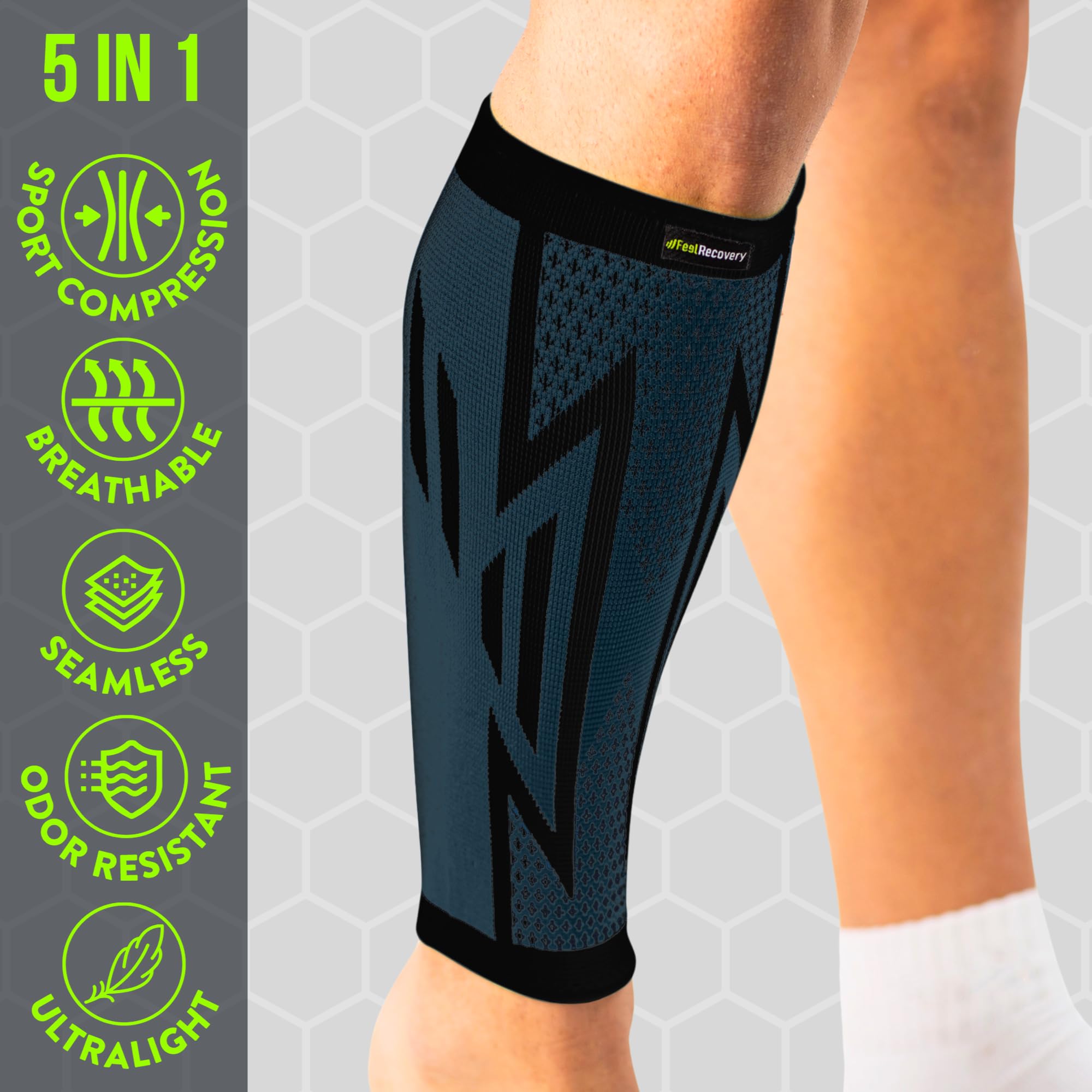 Feel Recovery fasce compressione polpaccio nere taglia M 2 pezzi