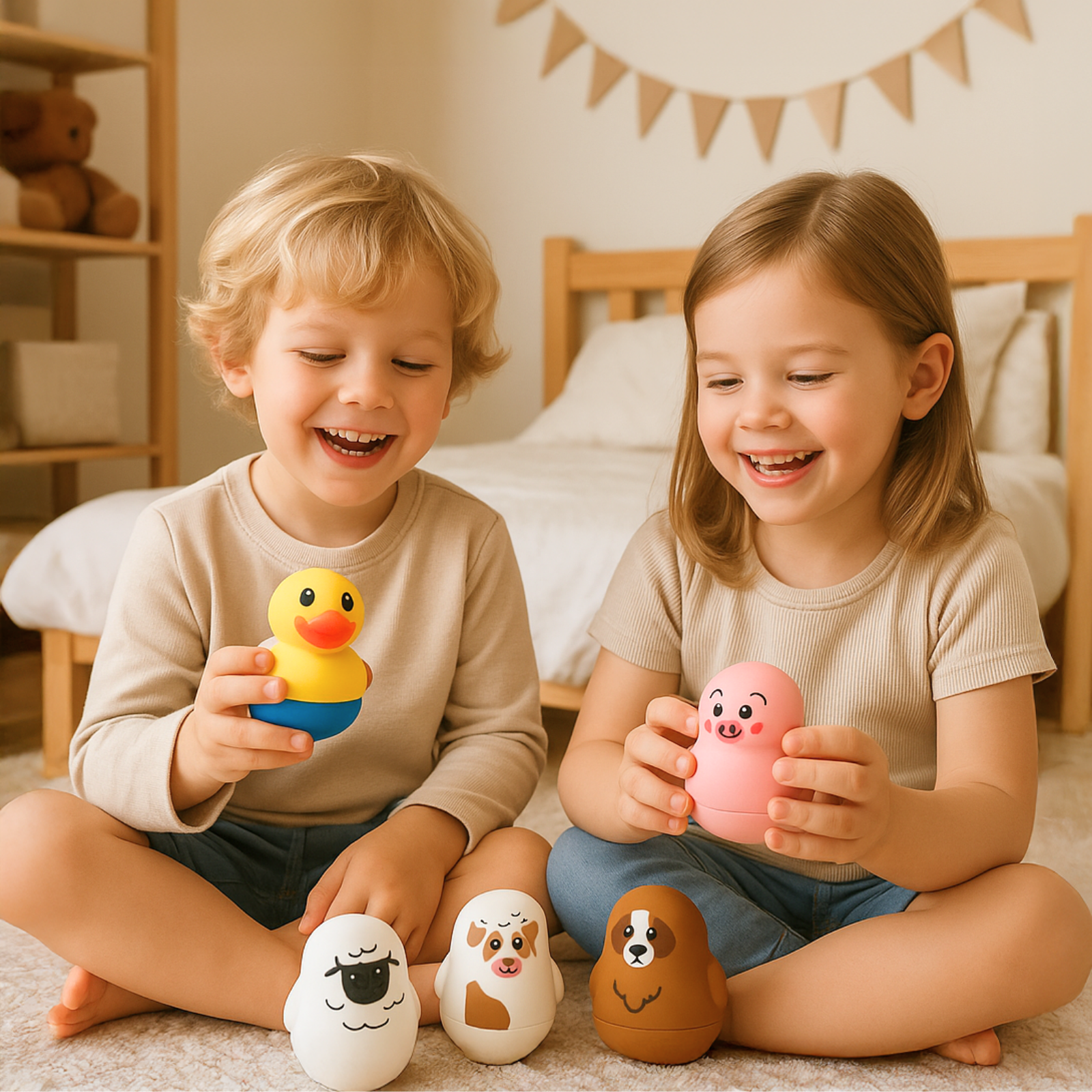 Tenscare Farm Friends giochi bagnetto 5 pezzi con termometro LCD