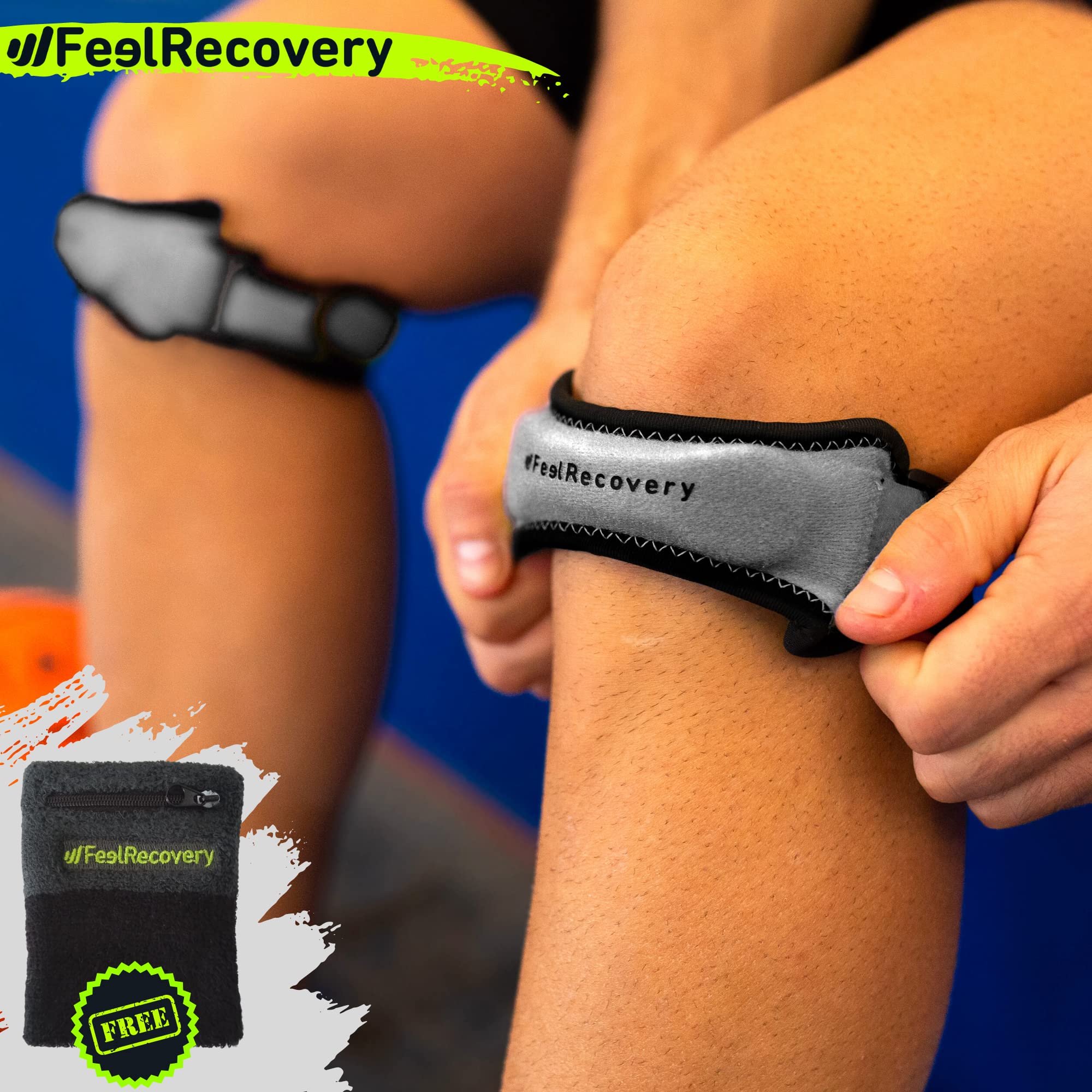 Feel Recovery cinturino rotuleo ginocchio nero 2 pezzi EVA