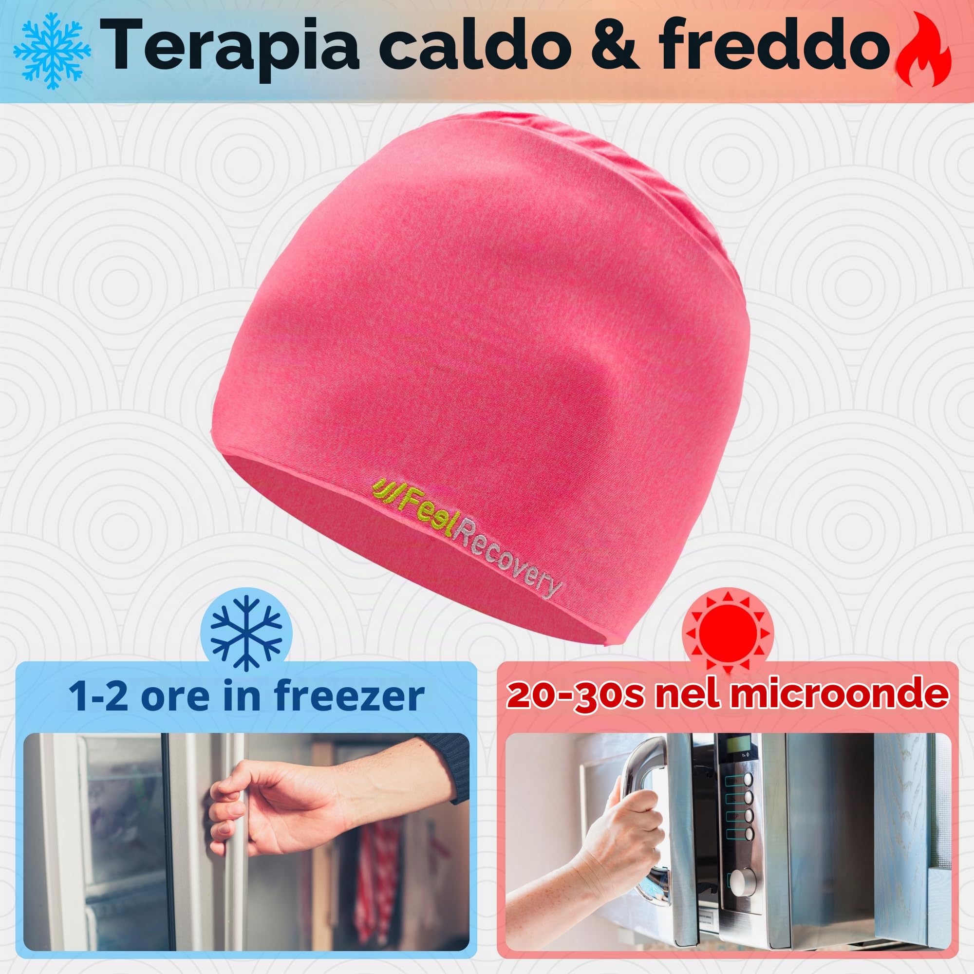 Feel Recovery Maschera Emicrania 360 Rosa Gel Riutilizzabile