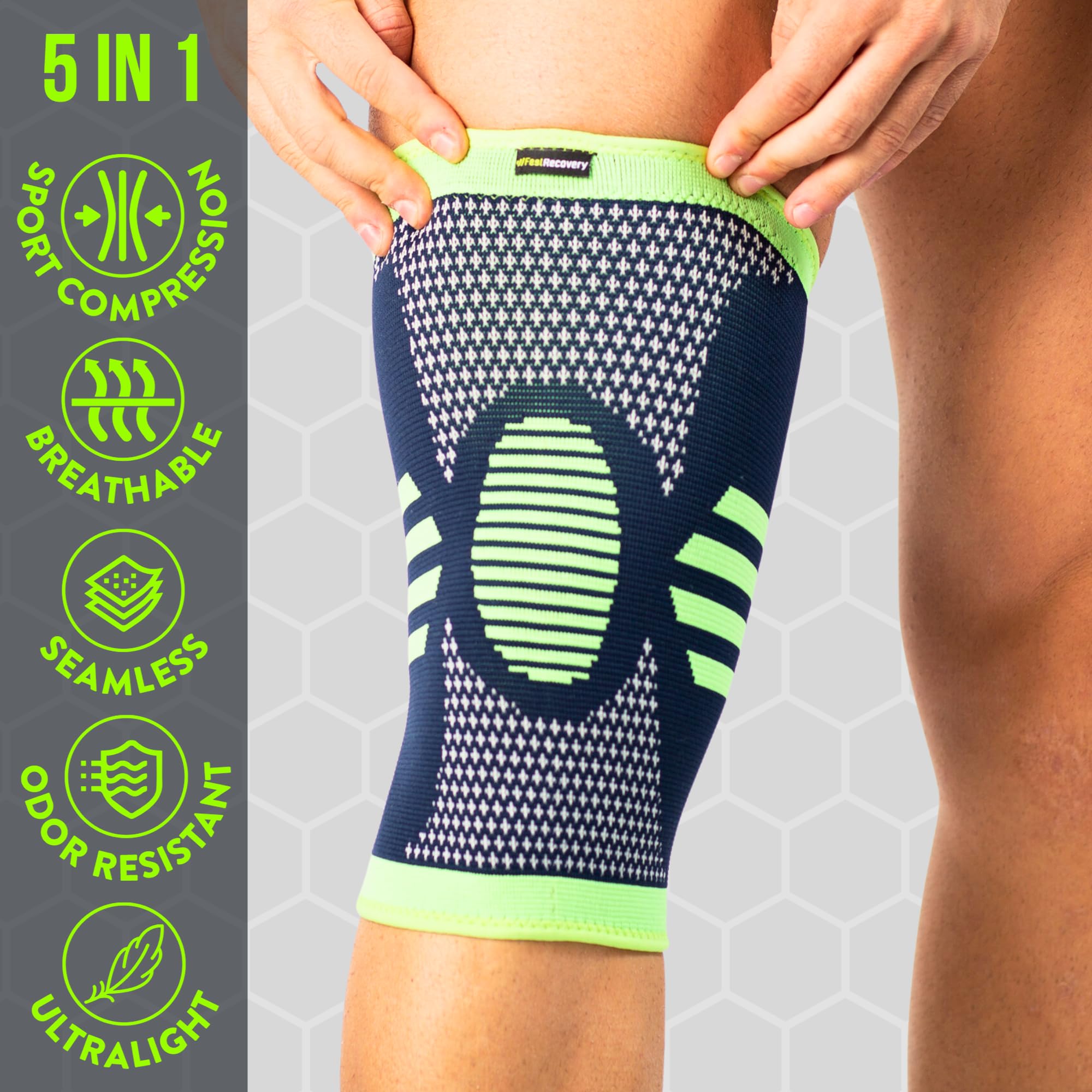 Feel Recovery Ginocchiera Compressione Verde XL