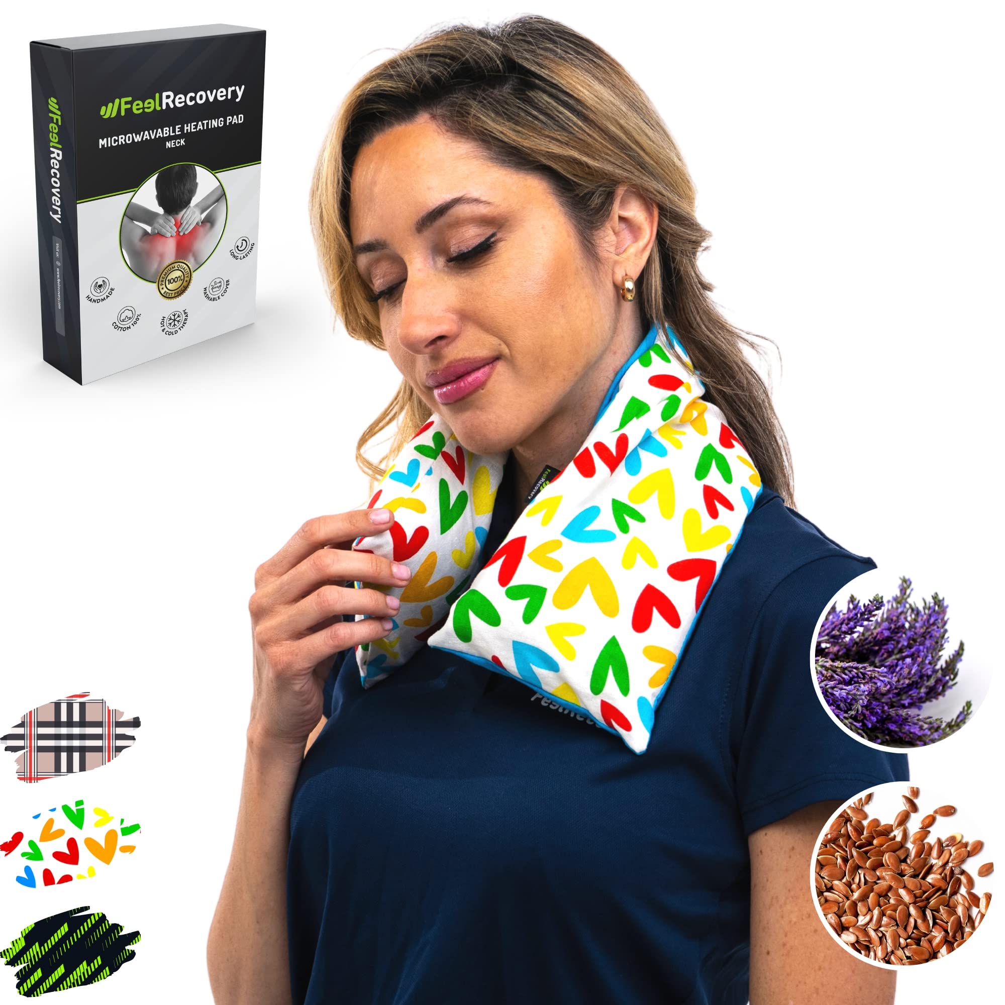Feel Recovery Cuscino Riscaldante Cervicale Cuori 60x15 lavanda