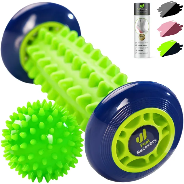 Feel Recovery Kit Rullo Piedi Palla Riccio Verde Fascite