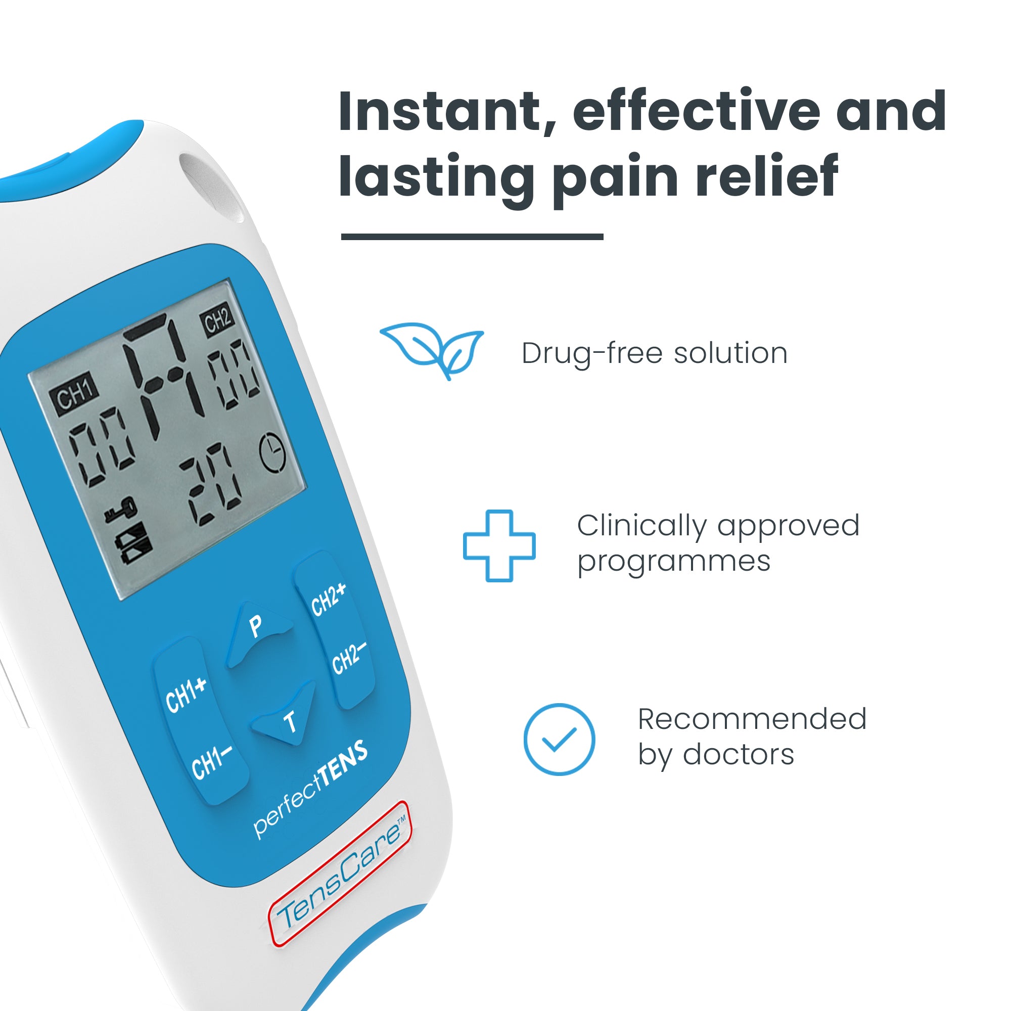 TensCare Perfect TENS elettrostimolatore dolore 2 canali