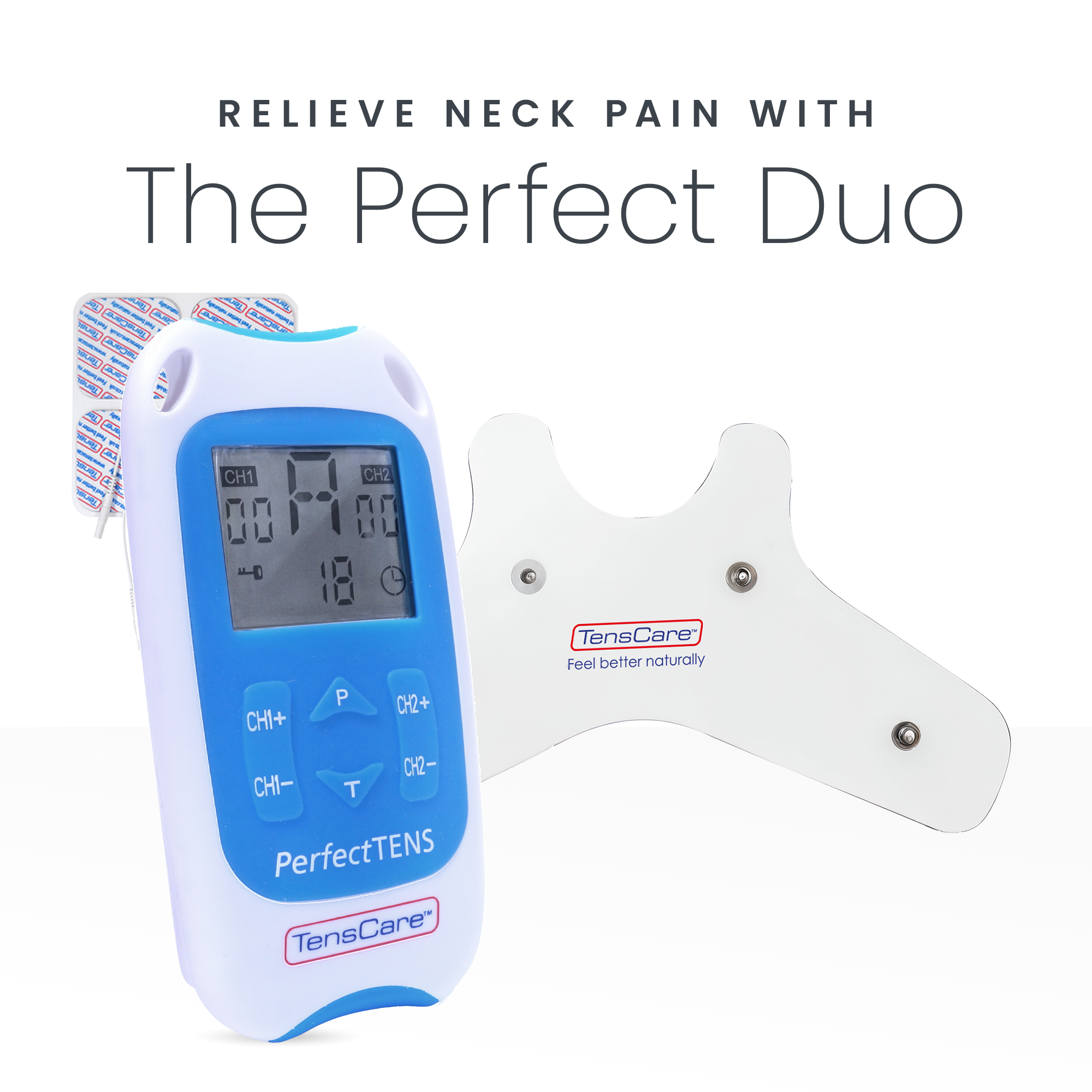 TensCare Perfect TENS elettrostimolatore dolore con elettrodo collo