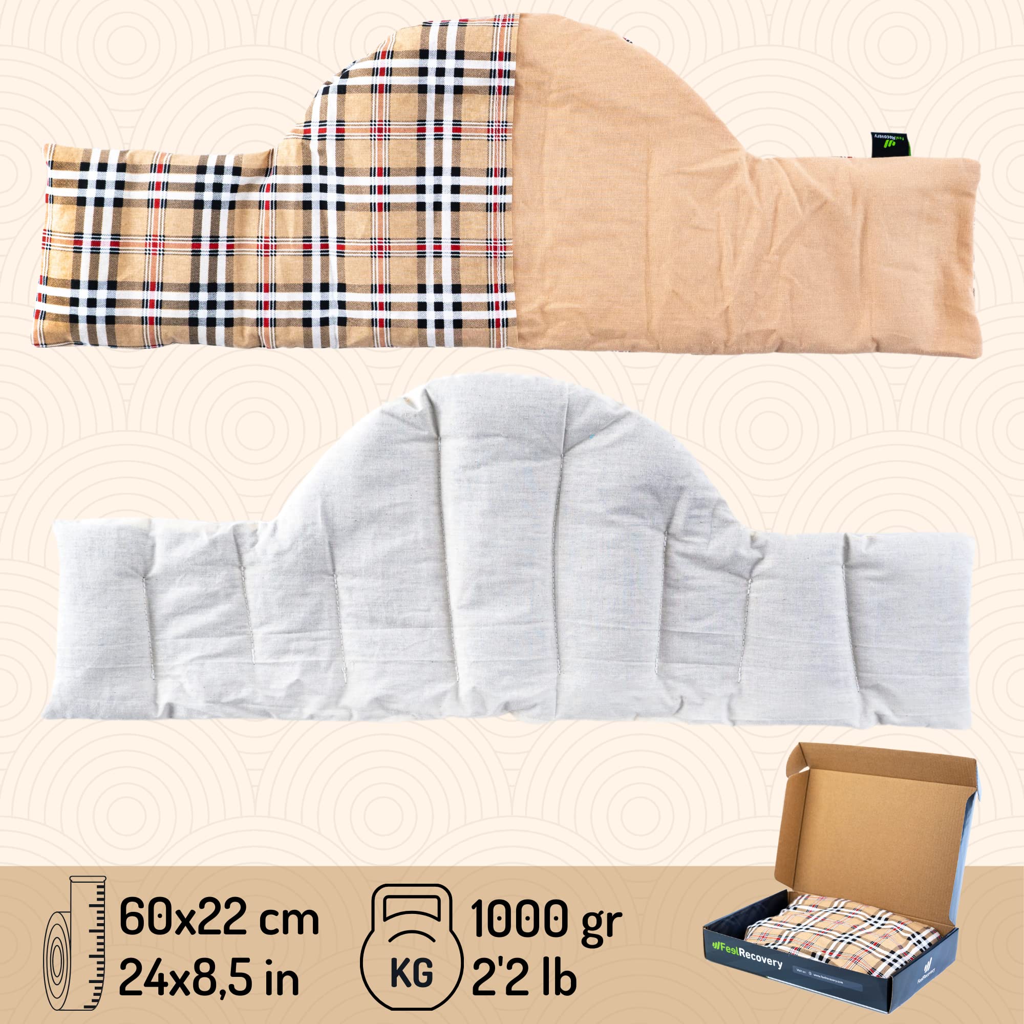 Feel Recovery Oxford Cuscino termico cervicale 60x22 cm lavanda