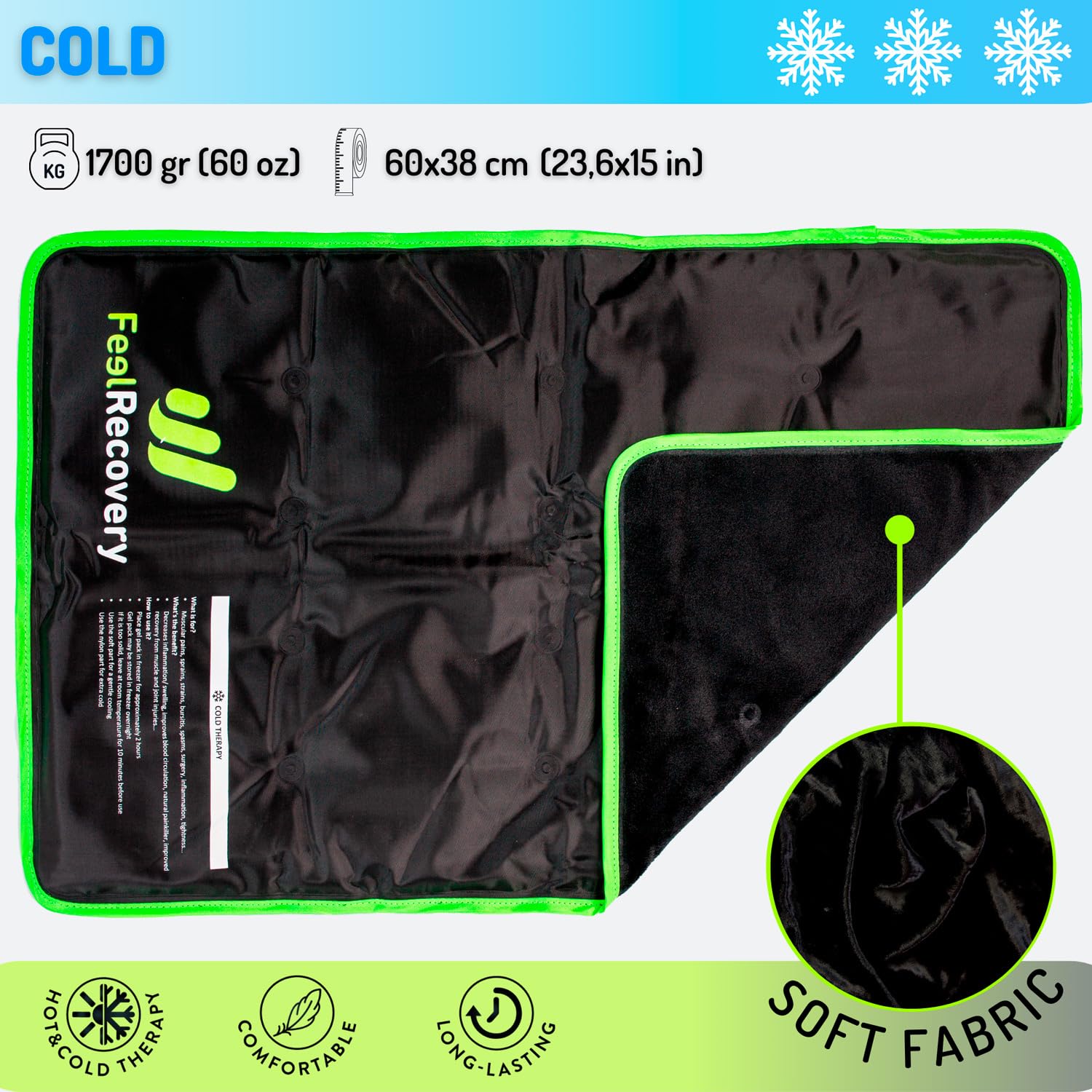 Feel Recovery Impacco Ghiaccio Extra Grande Gel 60x38