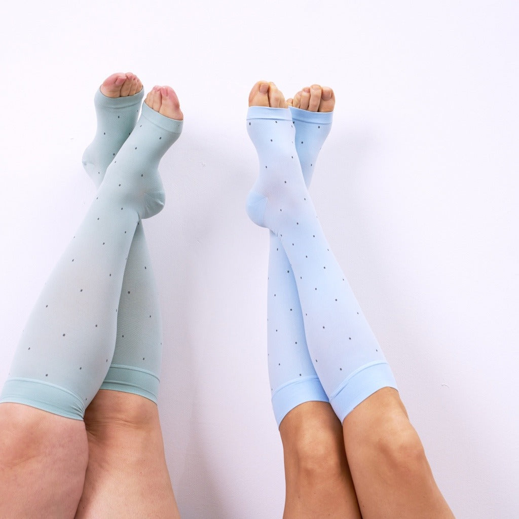 Venen Engel Calze compressione al ginocchio Sky Blue