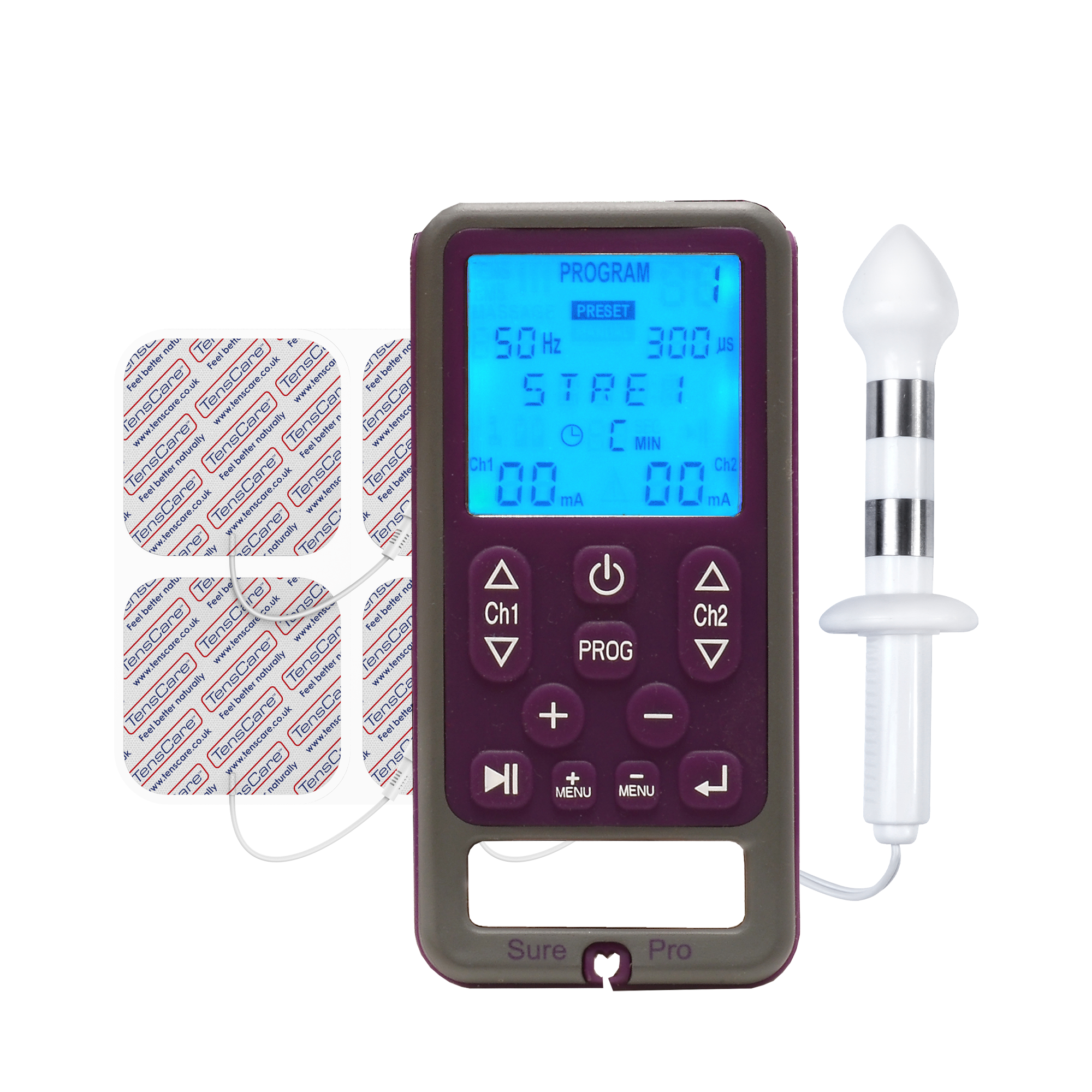 TensCare Sure PRO elettrostimolatore pavimento pelvico sonda vaginale