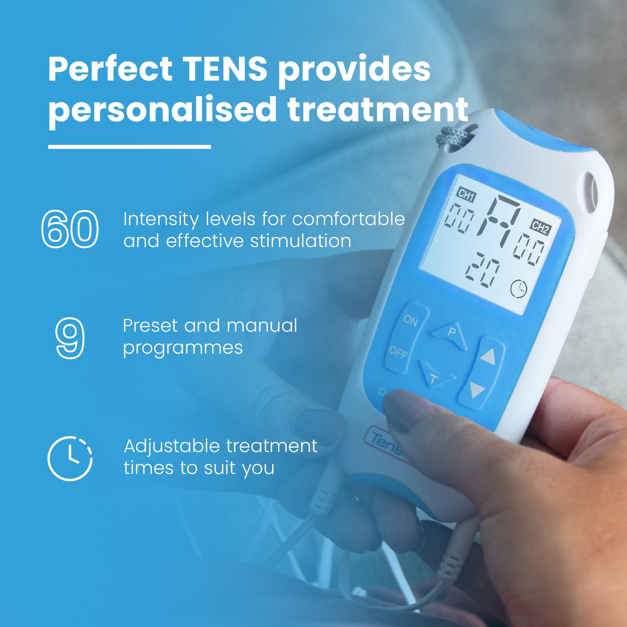 TensCare Perfect TENS elettrostimolatore dolore 2 canali