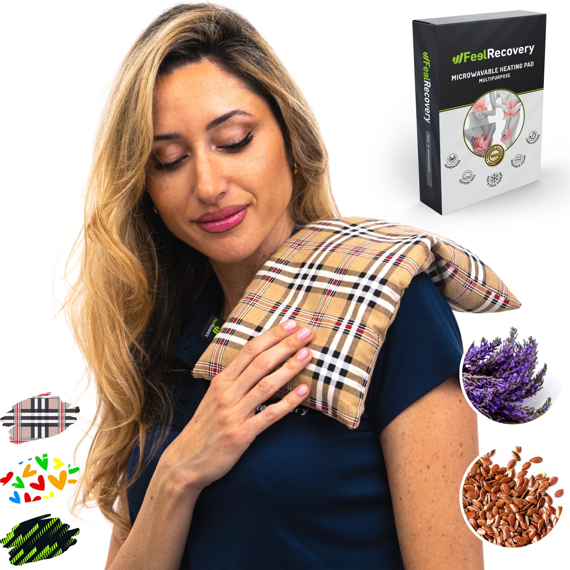 Feel Recovery Cuscino Riscaldante Sport termico semi lino 35x18