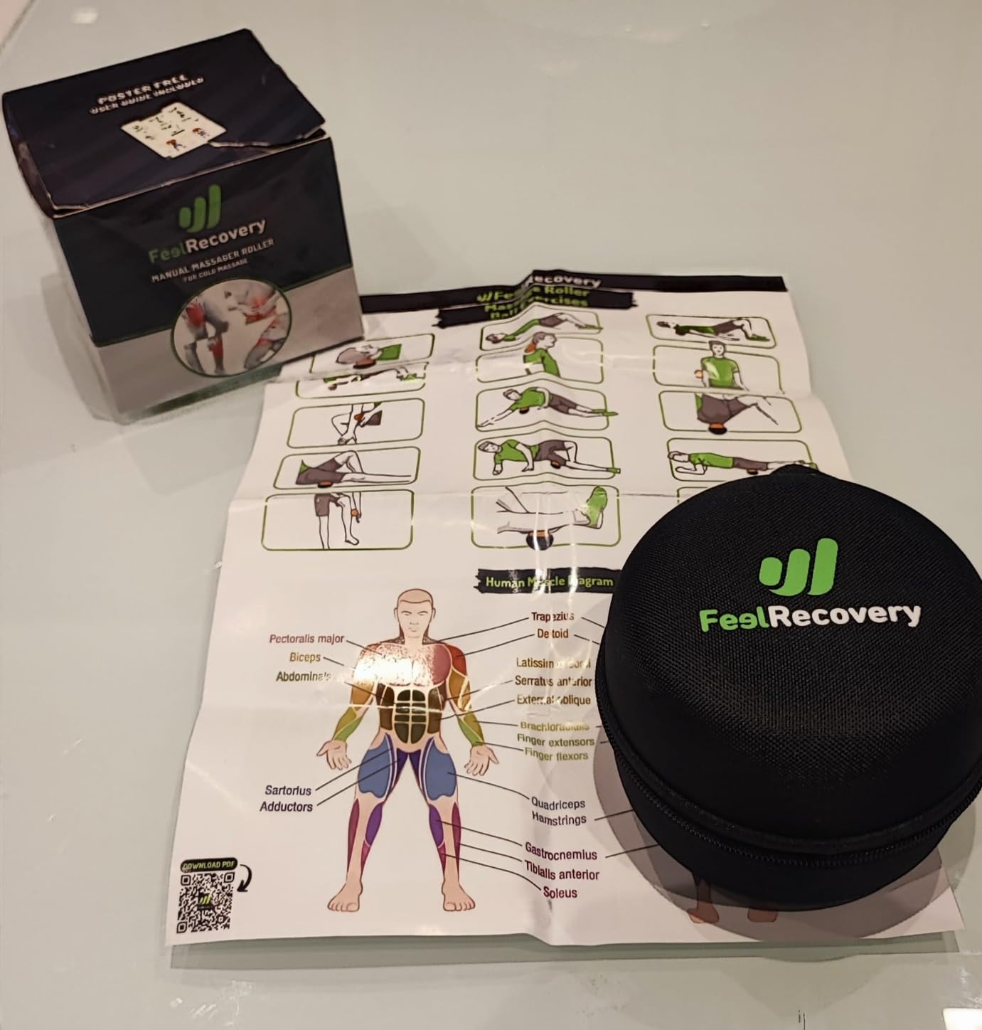 Feel Recovery Palla Massaggio Metallo Nero Gel 8cm Freddo
