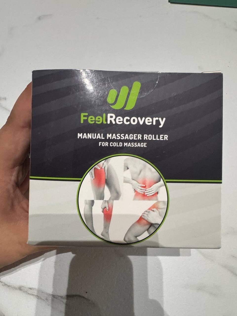 Feel Recovery Palla Massaggio Metallo Nero Gel 8cm Freddo