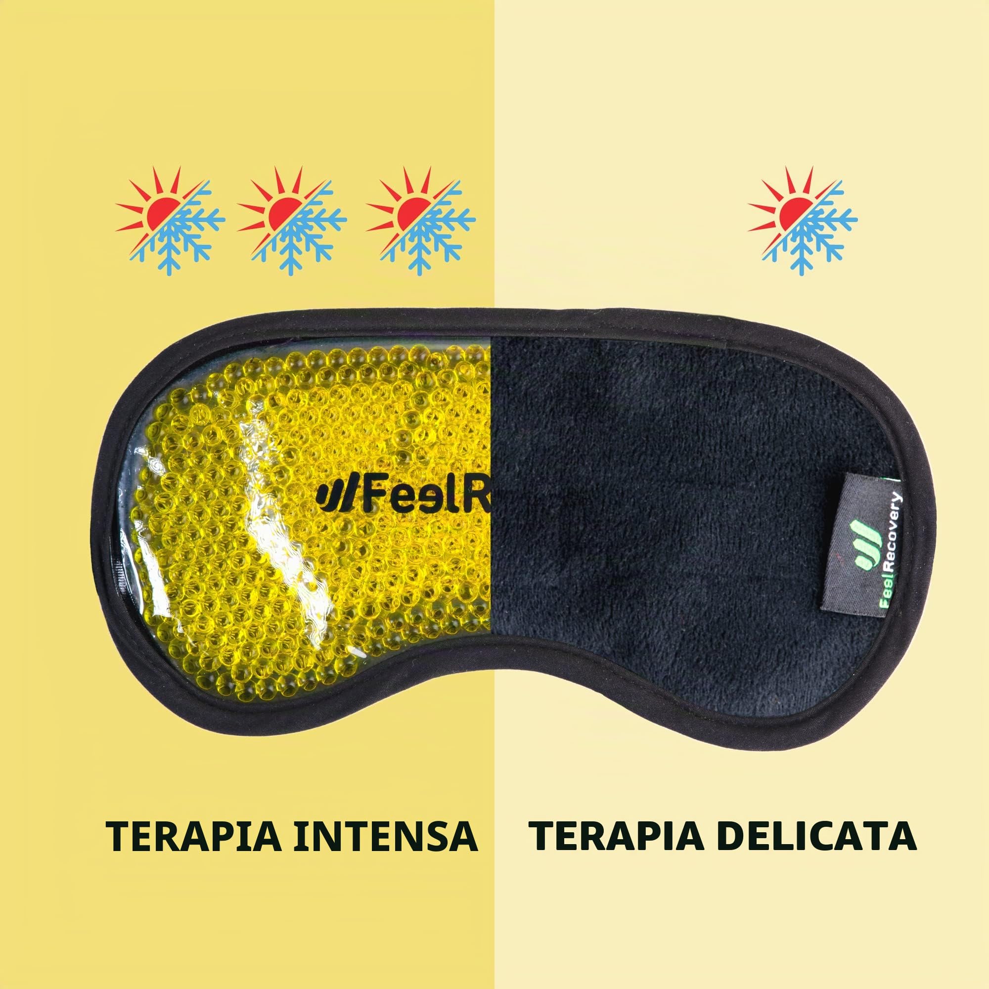 Feel Recovery Borsa Ghiaccio Gel Maschera occhi nero 21x11 cm