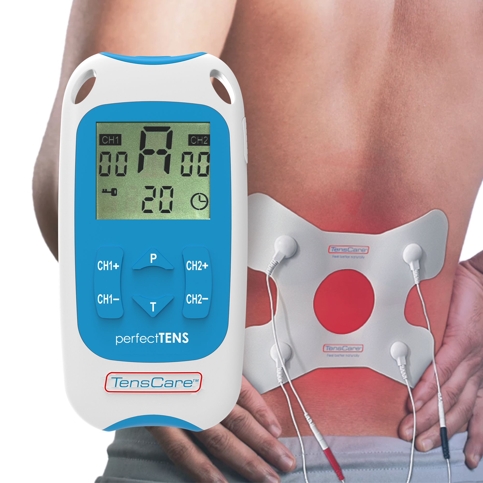 TensCare Perfect TENS elettrostimolatore dolore con elettrodi schiena