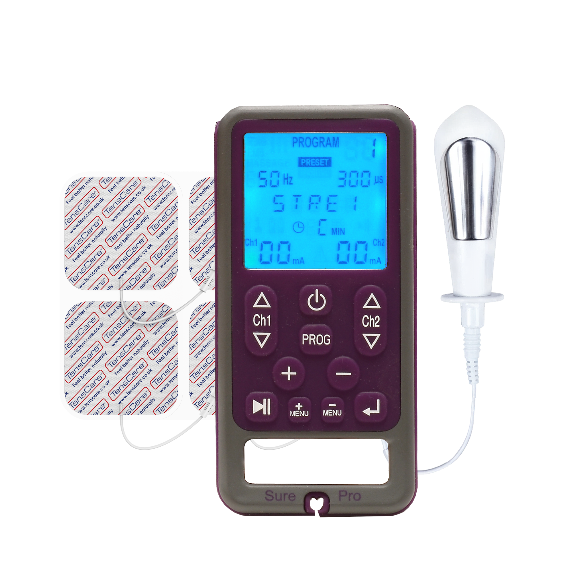 TensCare Sure PRO elettrostimolatore pavimento pelvico sonda vaginale