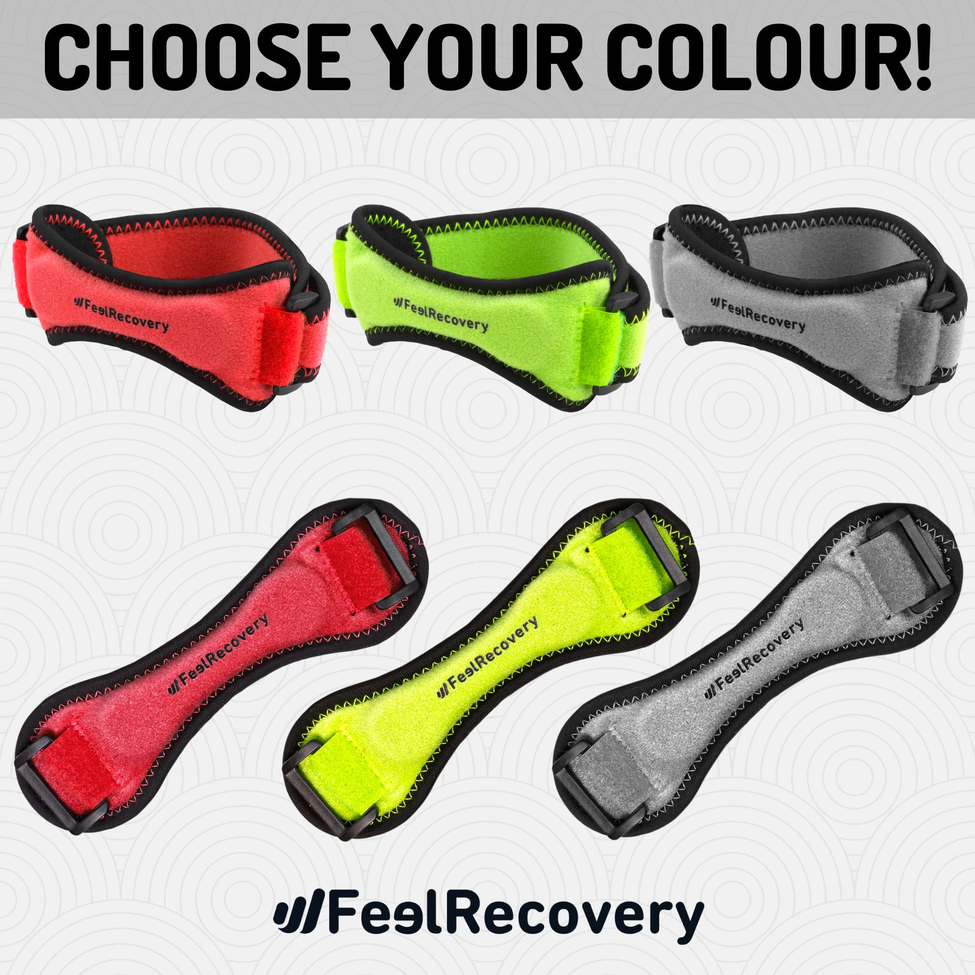 Feel Recovery cinturino rotuleo ginocchio bordeaux 2 pezzi