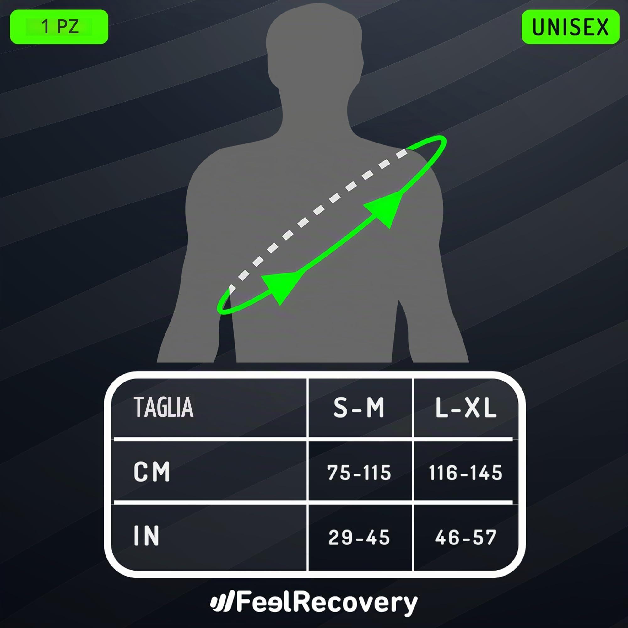 Feel Recovery Tutore Spalla Neoprene Nero Borsa Ghiaccio