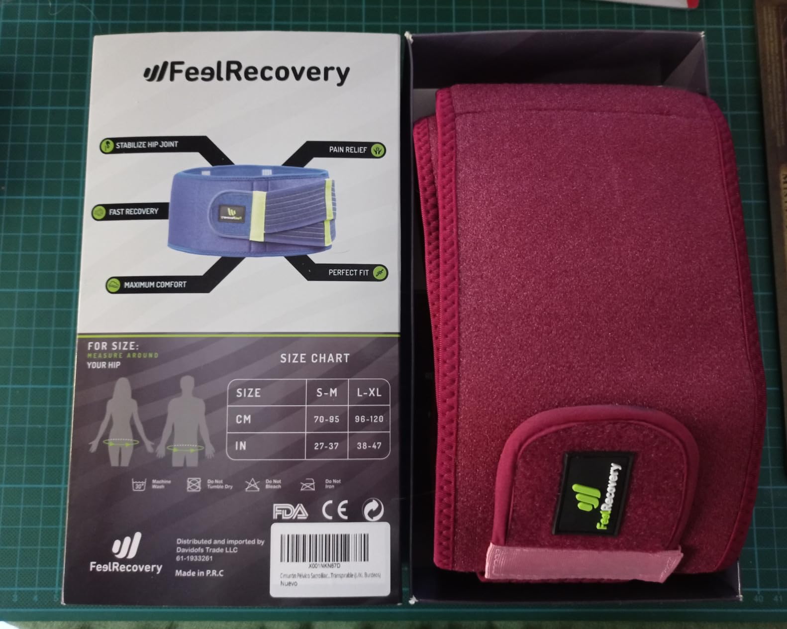 Feel Recovery Cintura Sacroiliaca Neoprene Nero Lombare S/M