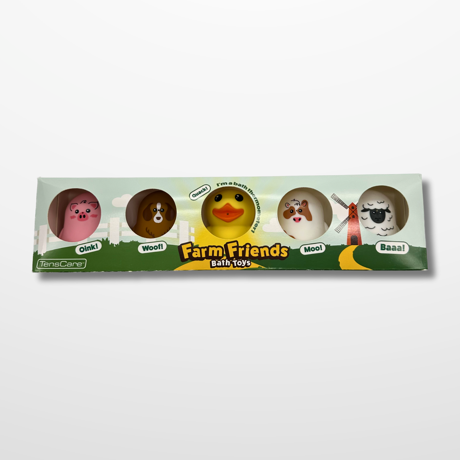 Tenscare Farm Friends giochi bagnetto 5 pezzi con termometro LCD