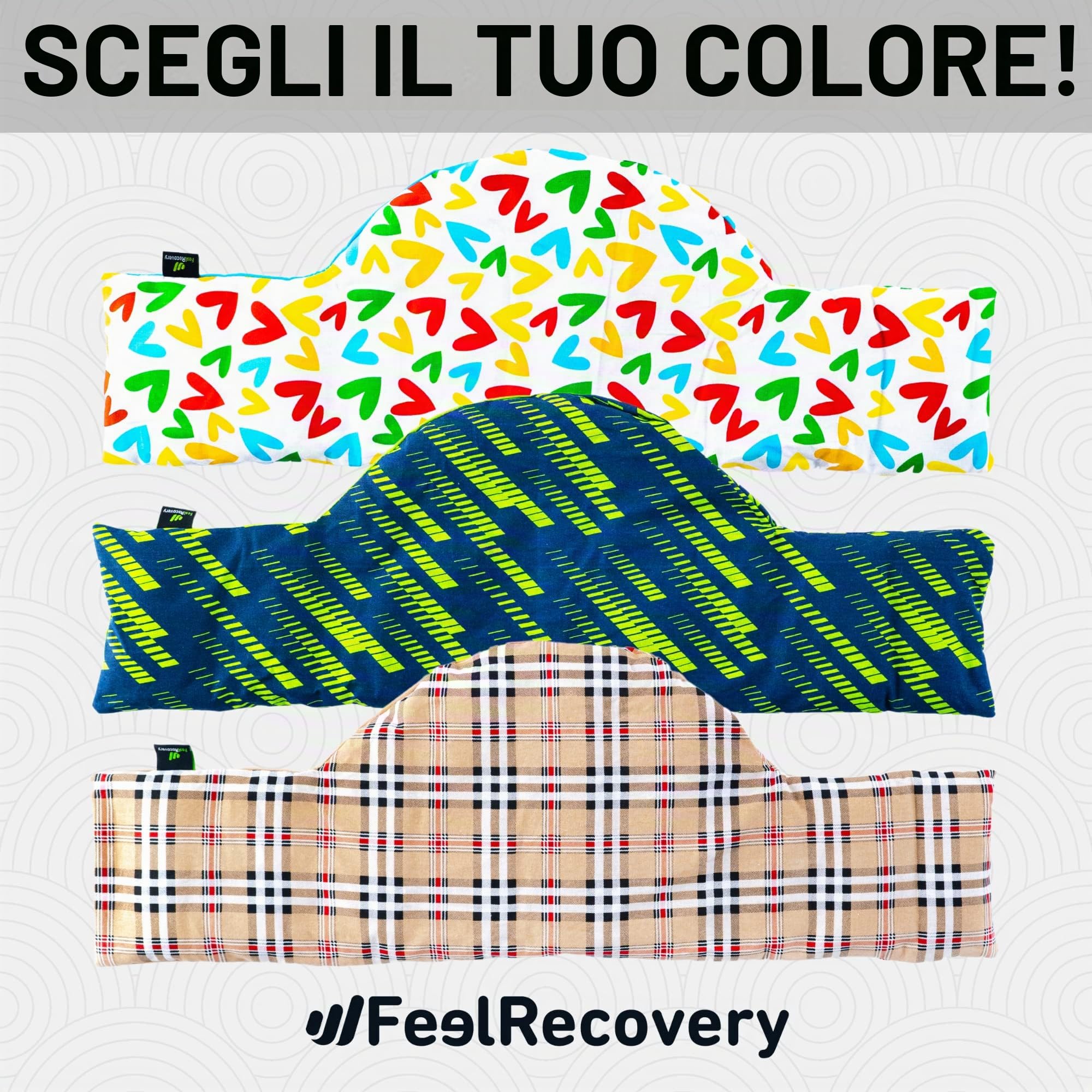Feel Recovery Oxford Cuscino termico cervicale 60x22 cm lavanda