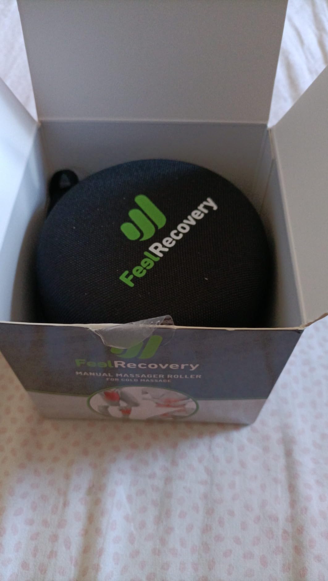 Feel Recovery Palla Massaggio Metallo Nero Gel 8cm Freddo