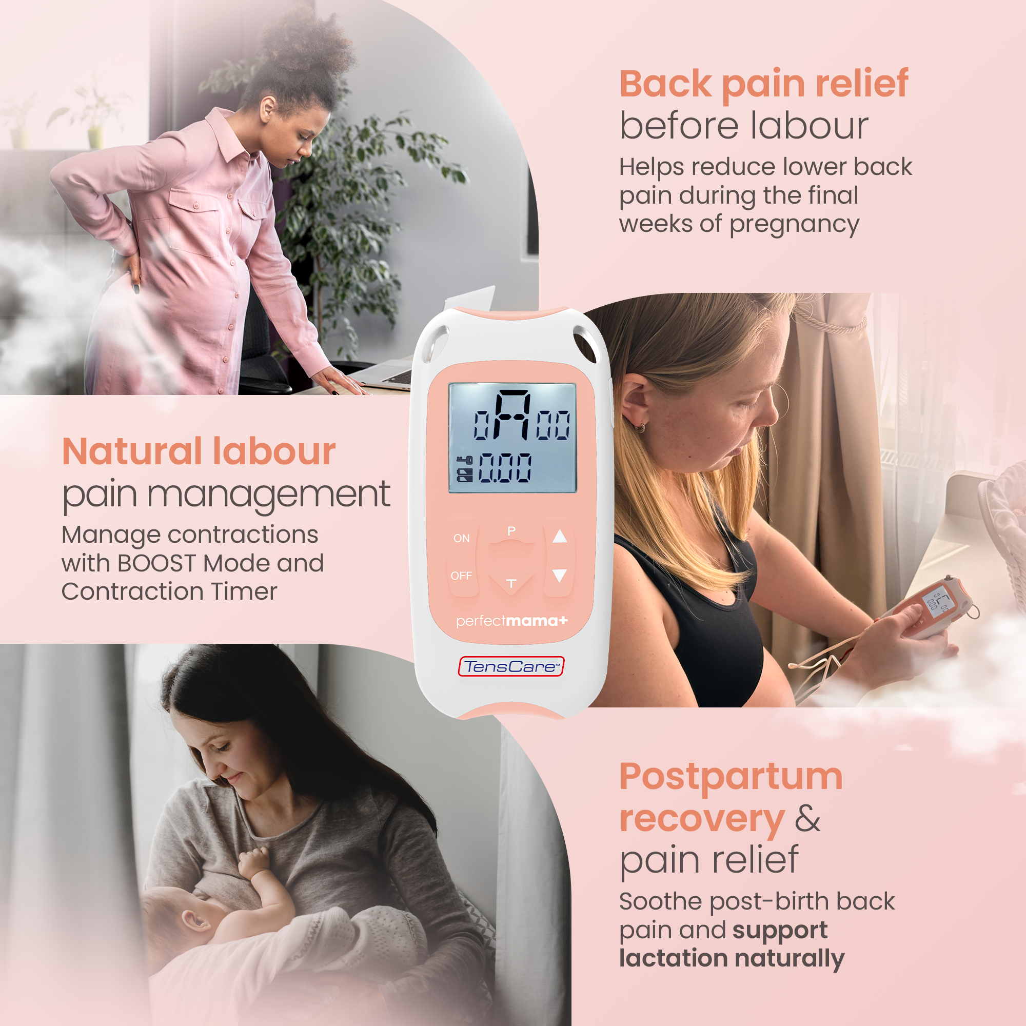 Tenscare Perfect mama+ elettrostimolatore TENS parto