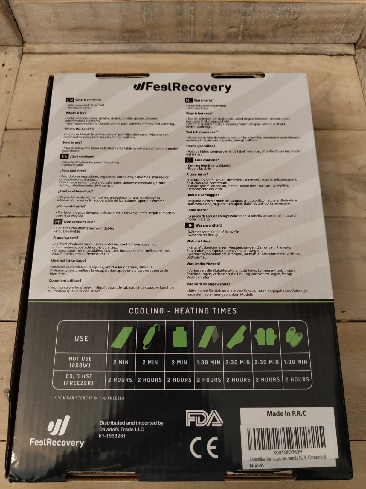 Feel Recovery Pantofole Scaldapiedi Microonde Cotone S/M