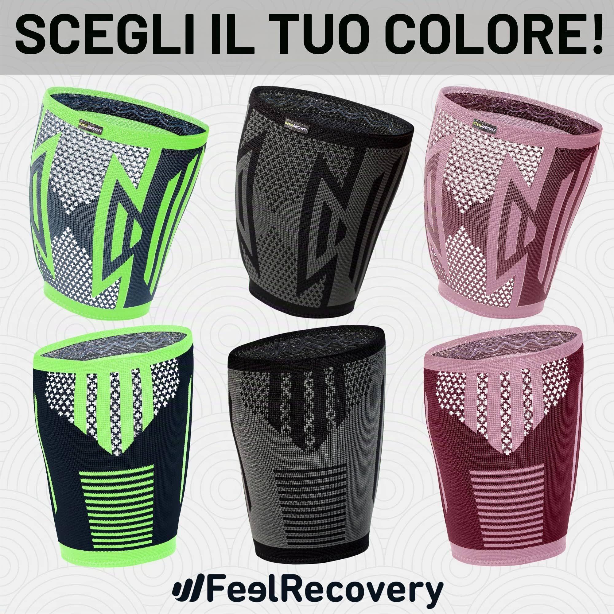 Feel Recovery Cosciera Coscia Nero L 2 Pezzi Compressione