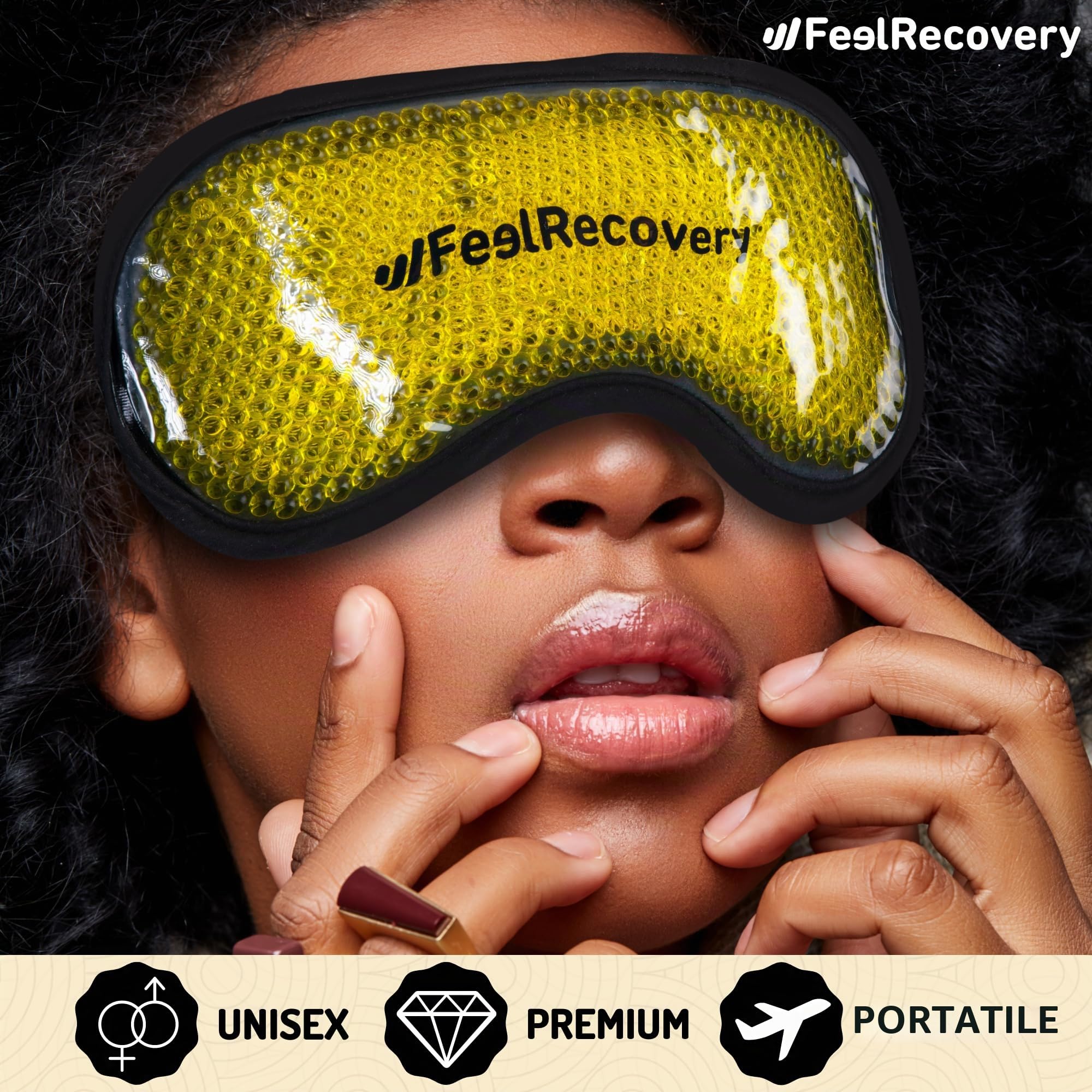 Feel Recovery Borsa Ghiaccio Gel Maschera occhi nero 21x11 cm