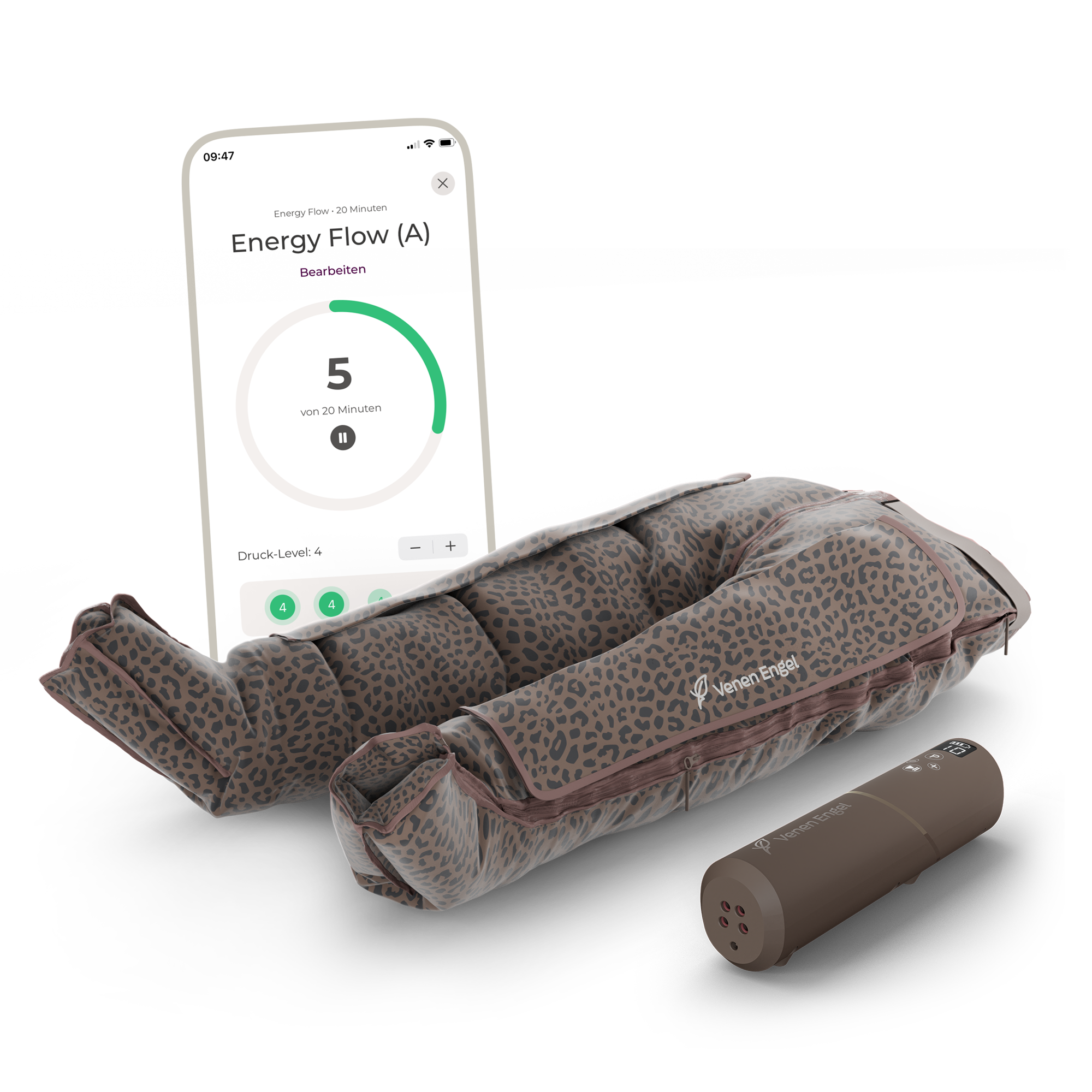 Venen Engel Plus Leo Edition pressoterapia 4 camere leopardo