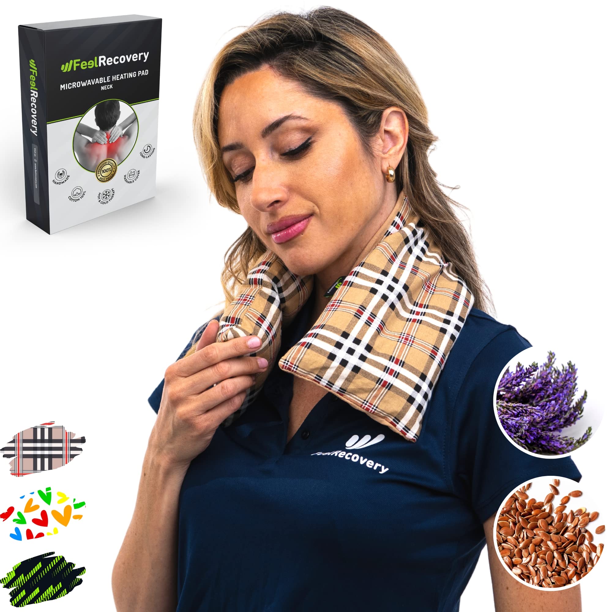 Feel Recovery Cuscino Riscaldante Cervicale Cuori 60x15 lavanda