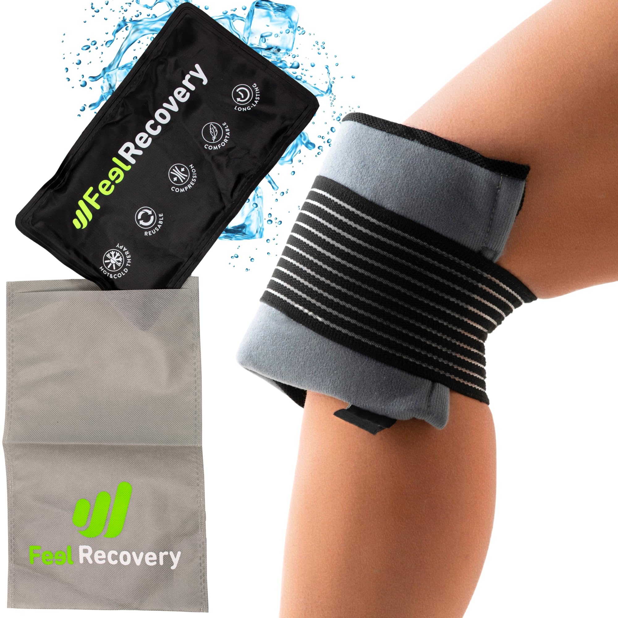 Feel Recovery Borsa Ghiaccio Gel Ginocchio impacco 28x17 cm