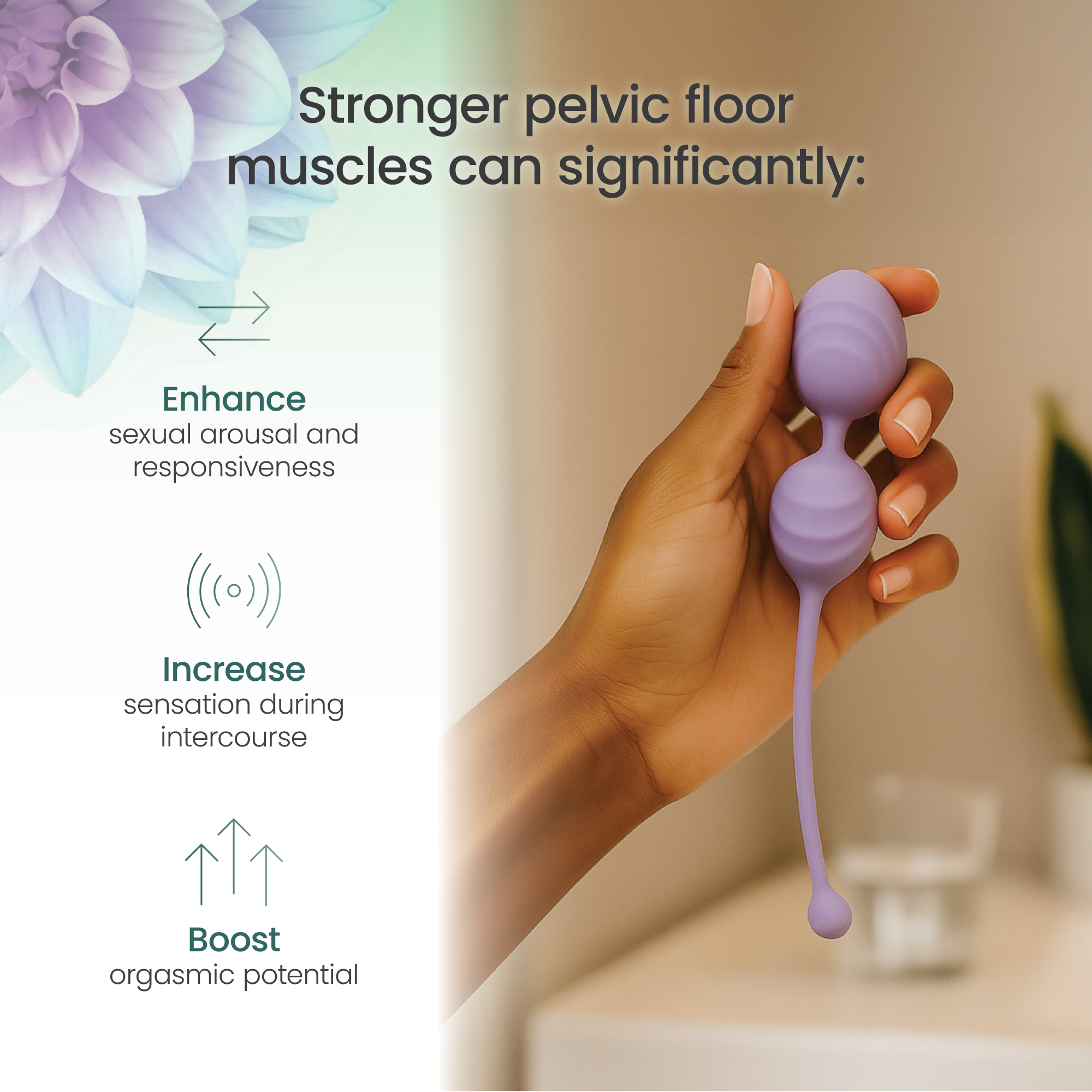 TensCare Fleuron palline vaginali set 4 pesi silicone