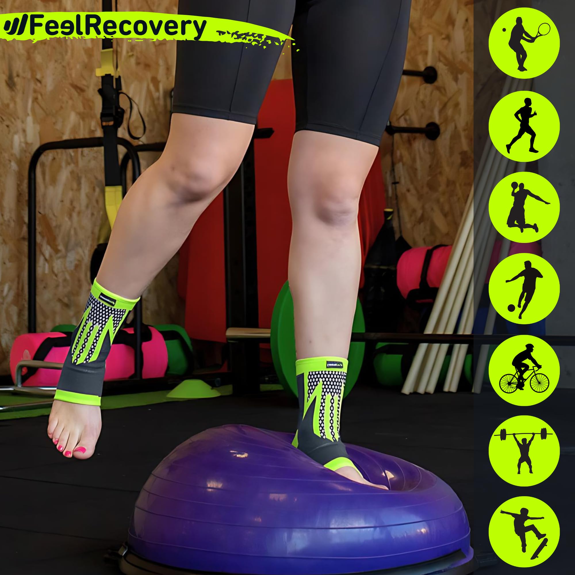 Feel Recovery Cavigliera compressione L verde distorsioni