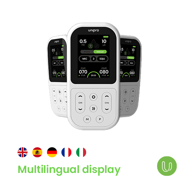 Tenscare Unipro dispositivo elettroterapia TENS EMS 4 terapie