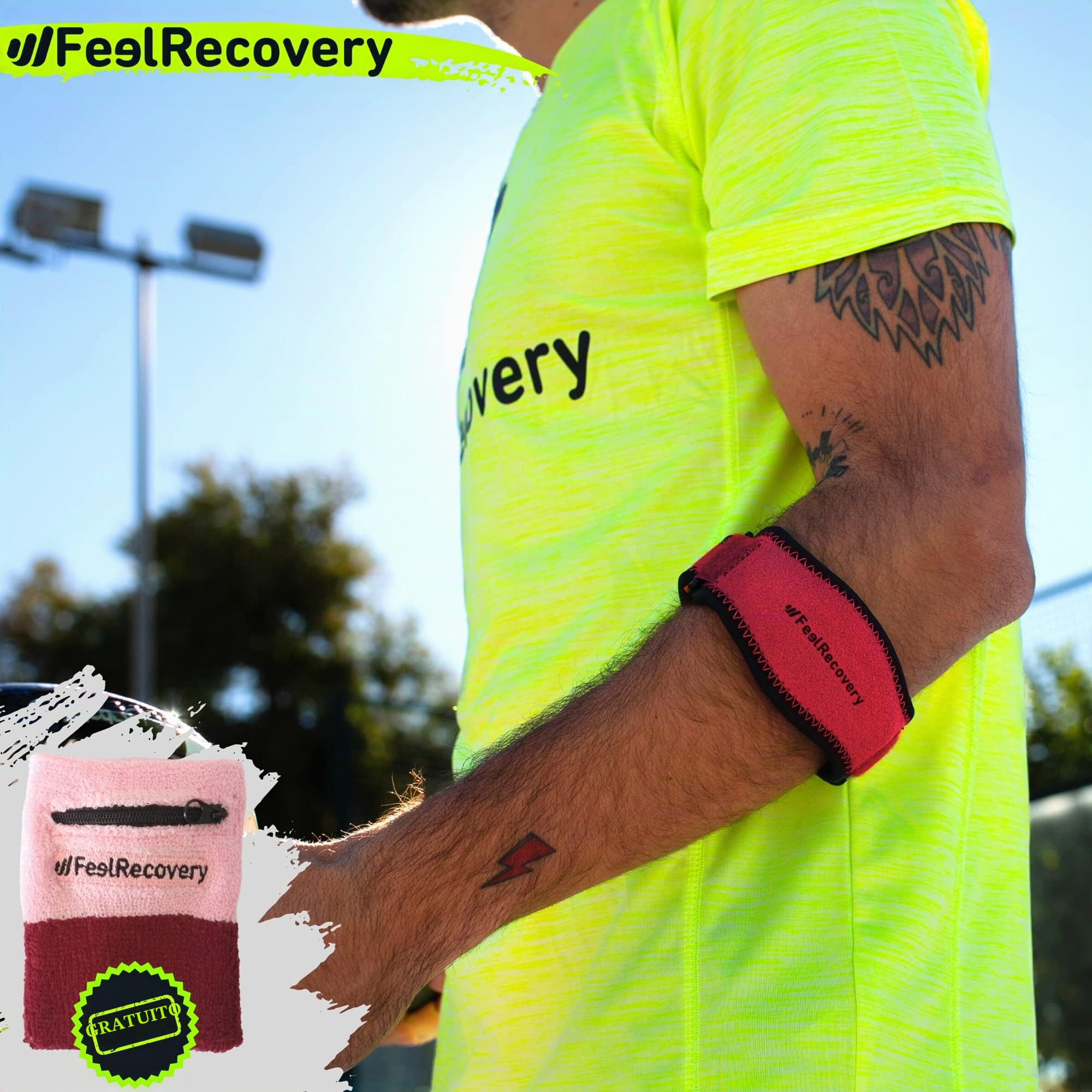Feel Recovery 2 Tutore Gomito Epicondilite Bordeaux