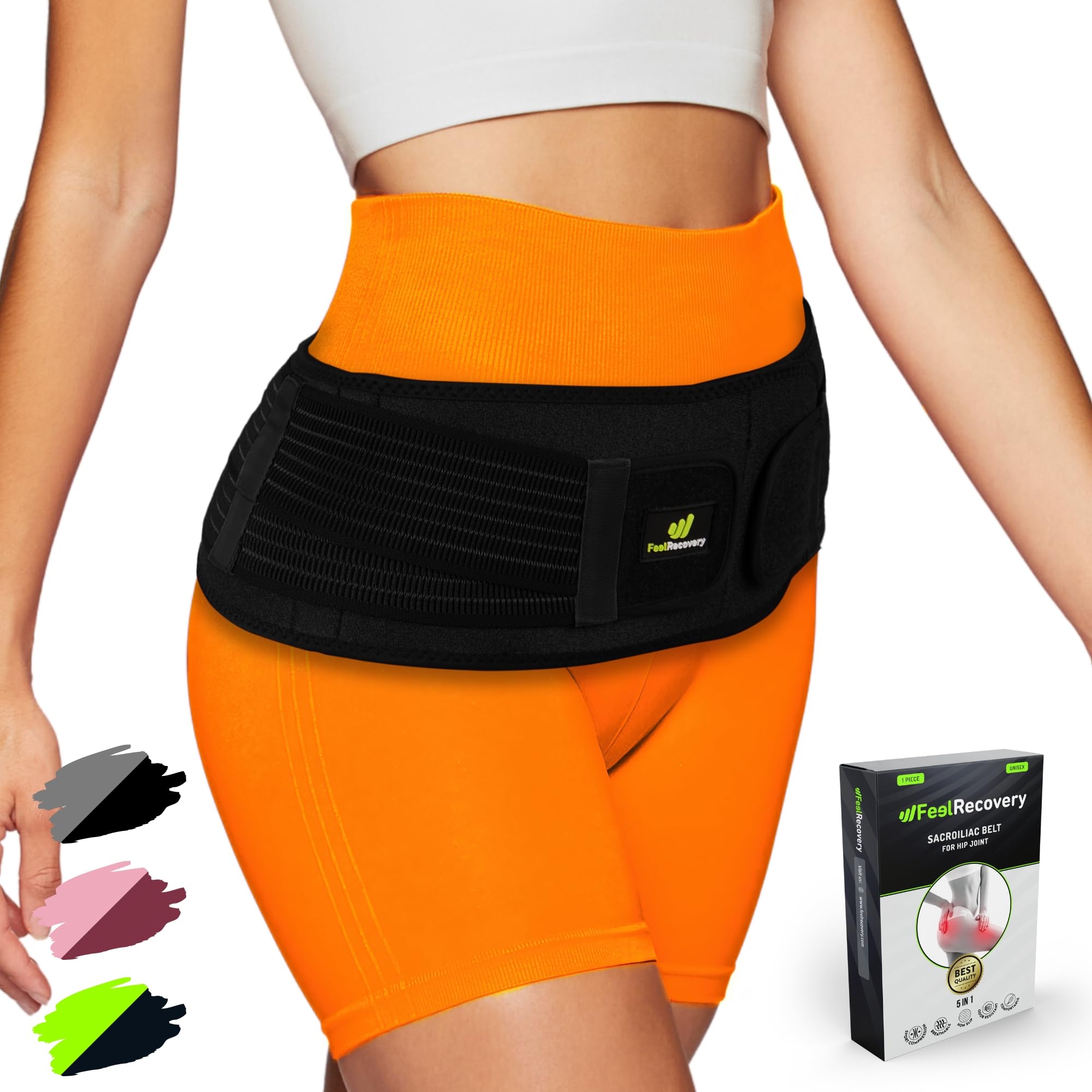 Feel Recovery Cintura Sacroiliaca Neoprene Nero Lombare S/M