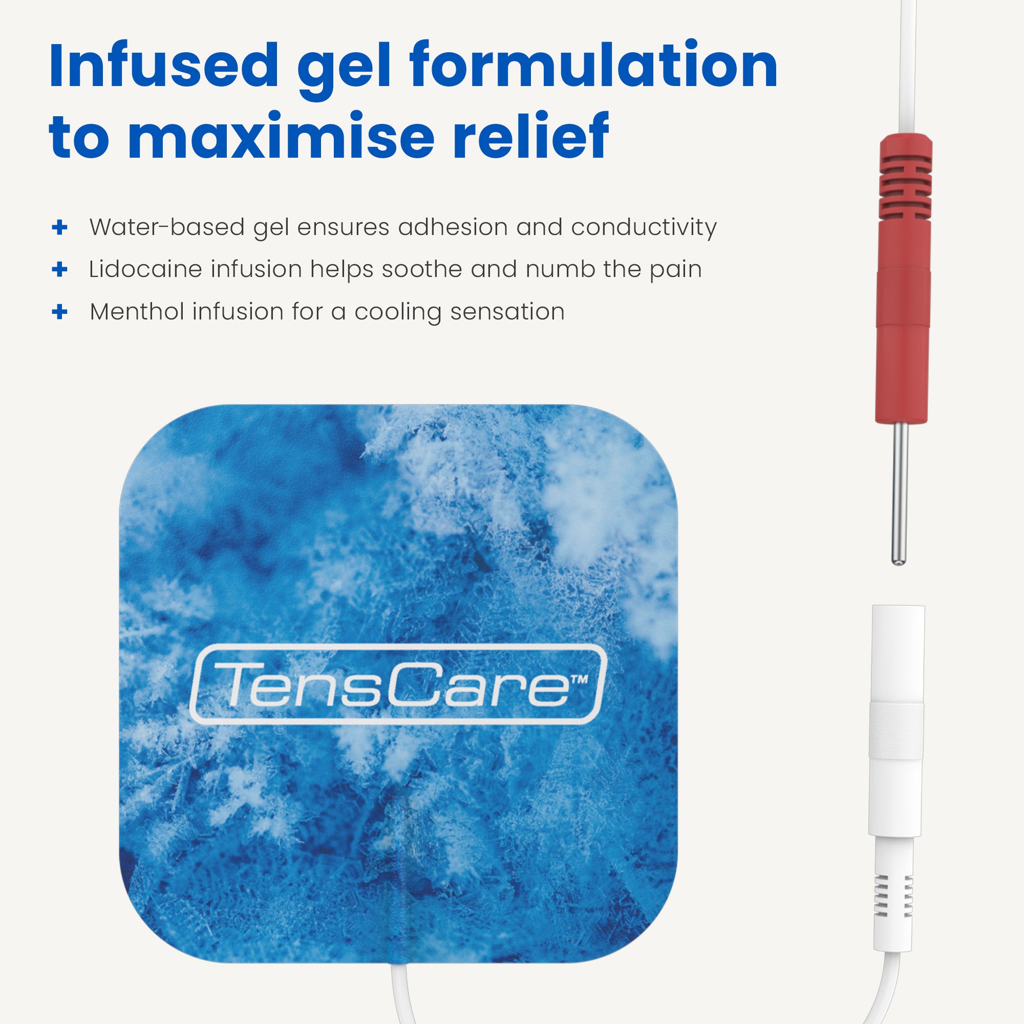 TensCare Cool Relief elettrodi 50x50mm mentolo