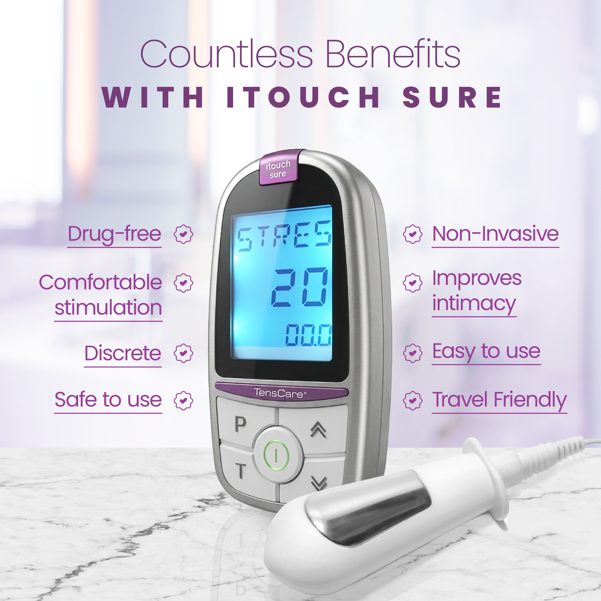 TensCare iTouch Sure tonificatore pavimento pelvico con sonda vaginale