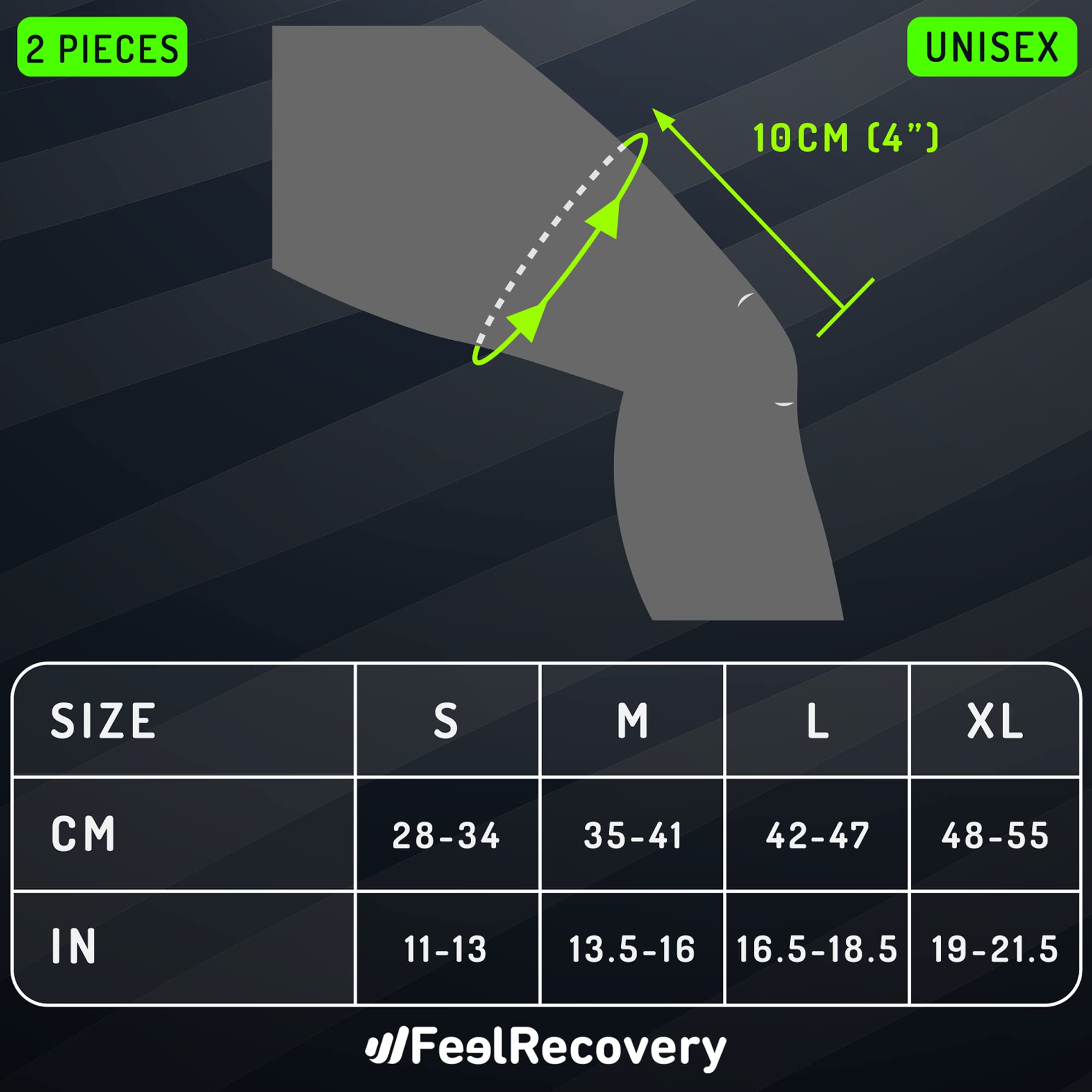 Feel Recovery Ginocchiera Compressione Verde XL
