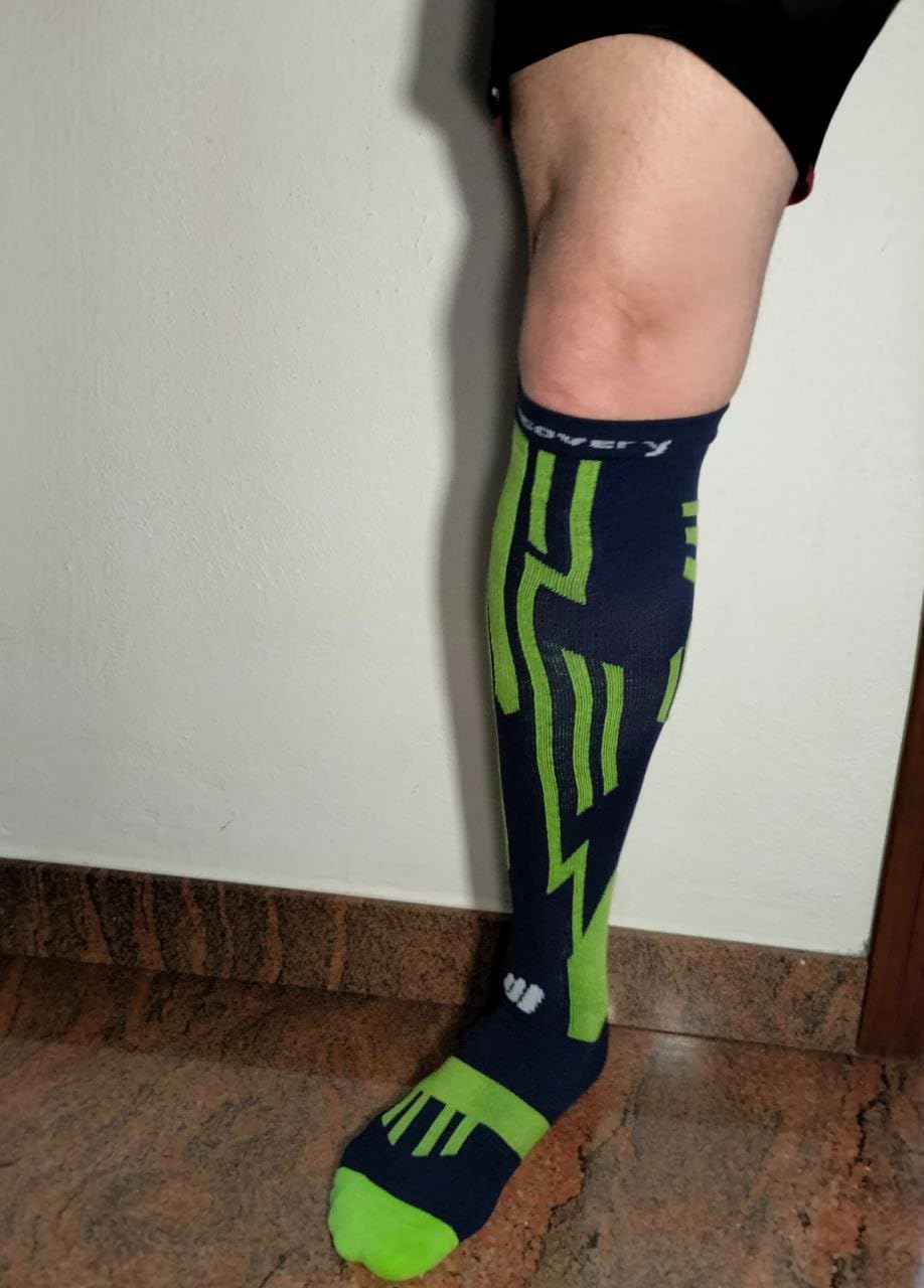 Feel Recovery Calze Compressione Graduata Sport L nere lana