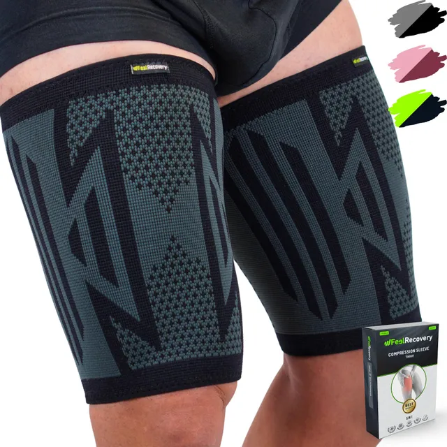 Feel Recovery Cosciera Coscia Nero L 2 Pezzi Compressione