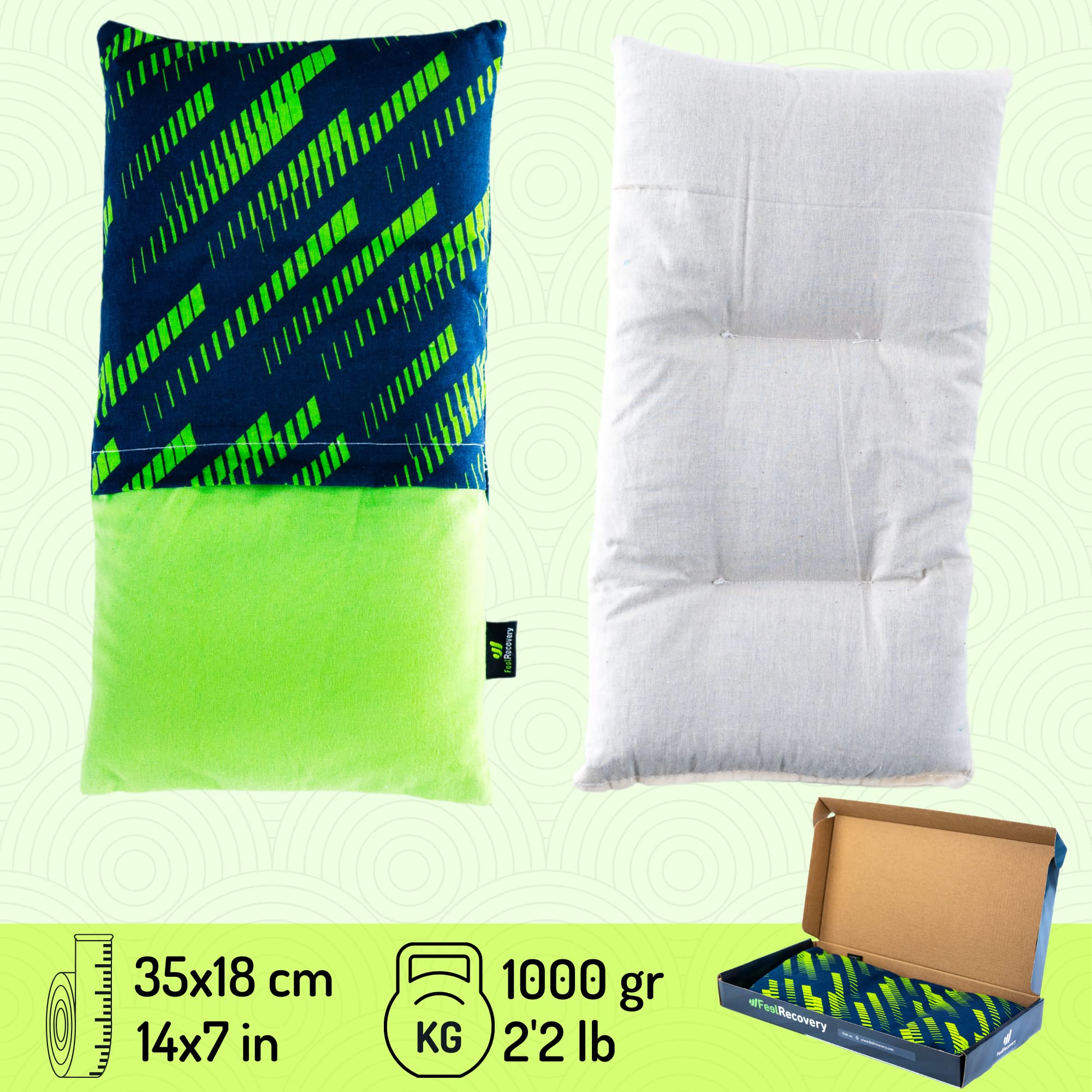 Feel Recovery Cuscino Riscaldante Sport termico semi lino 35x18