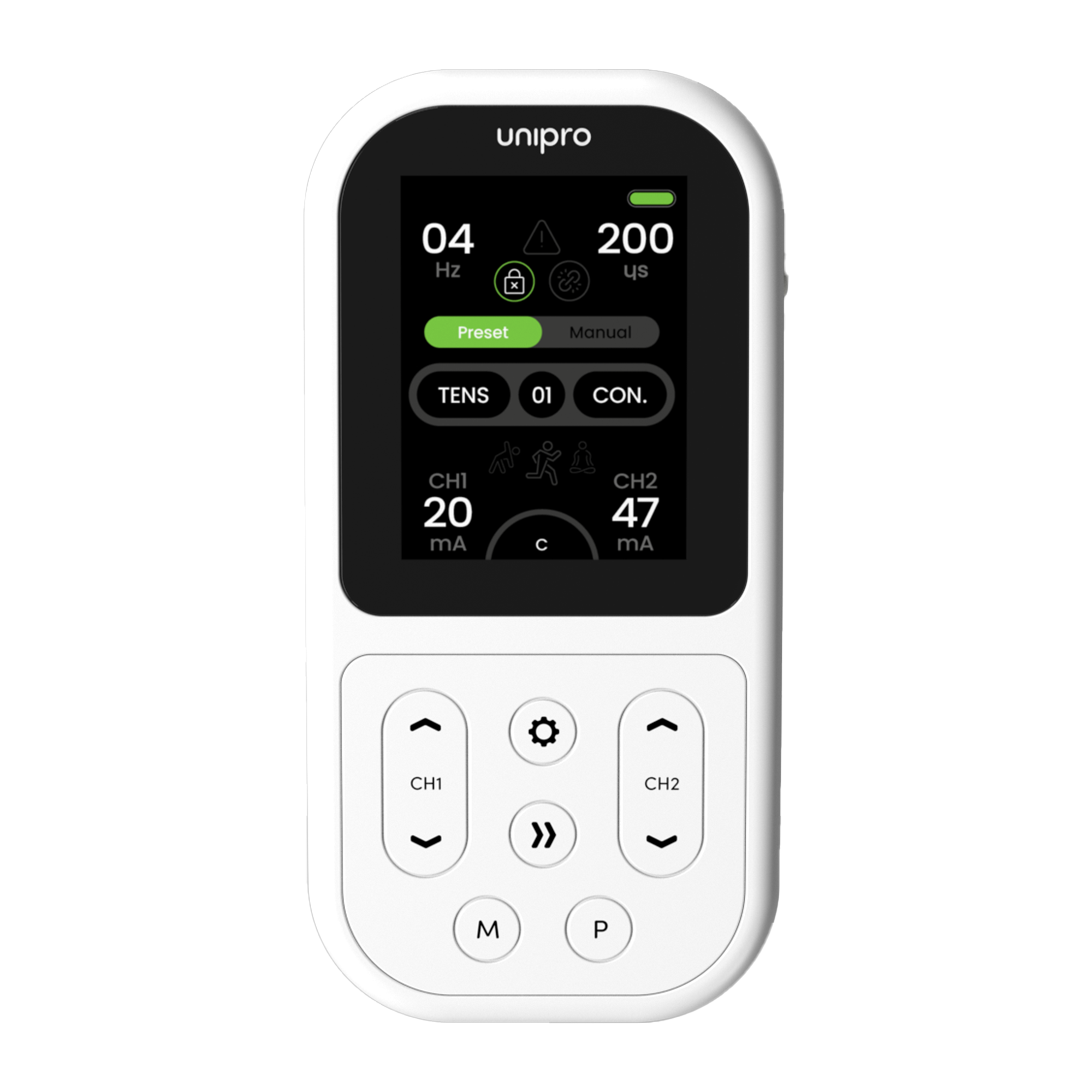 Tenscare Unipro dispositivo elettroterapia TENS EMS 4 terapie